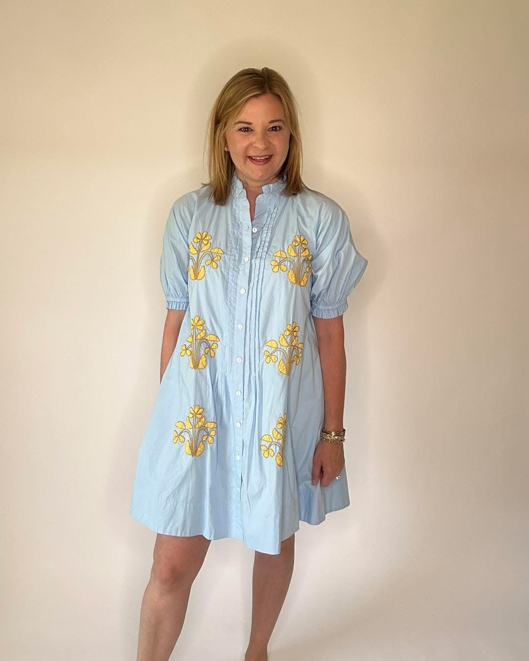 Uncle Frank Blocked Embroidery Dress