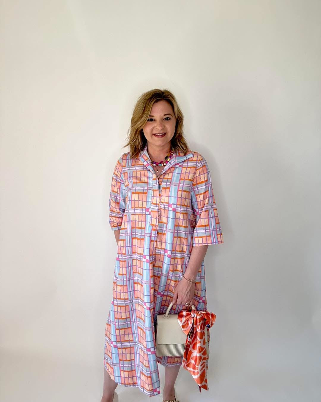 Uncle Frank Plaid Midi Swing Dress
