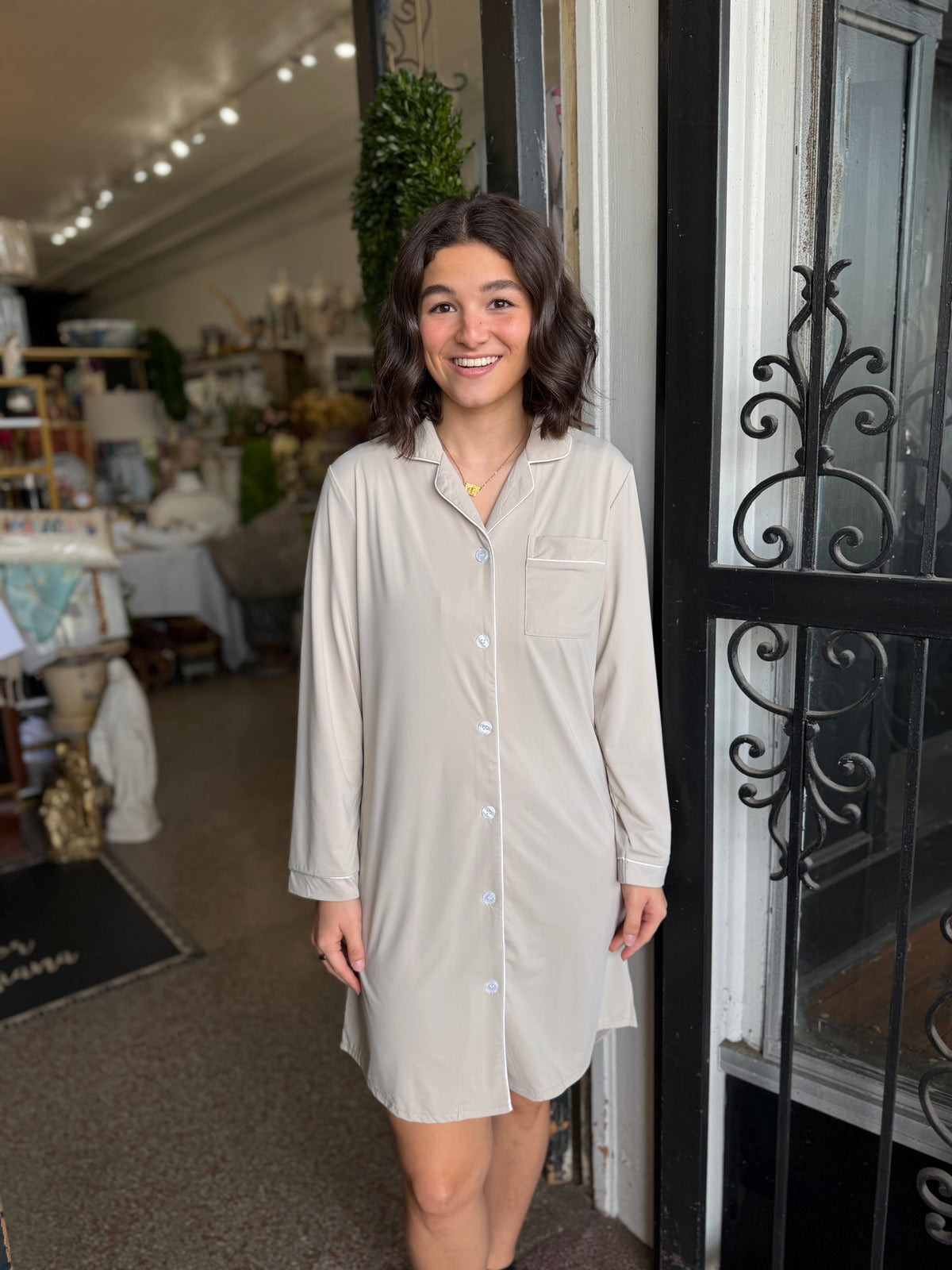 Long Sleeve Cooling Night Shirt