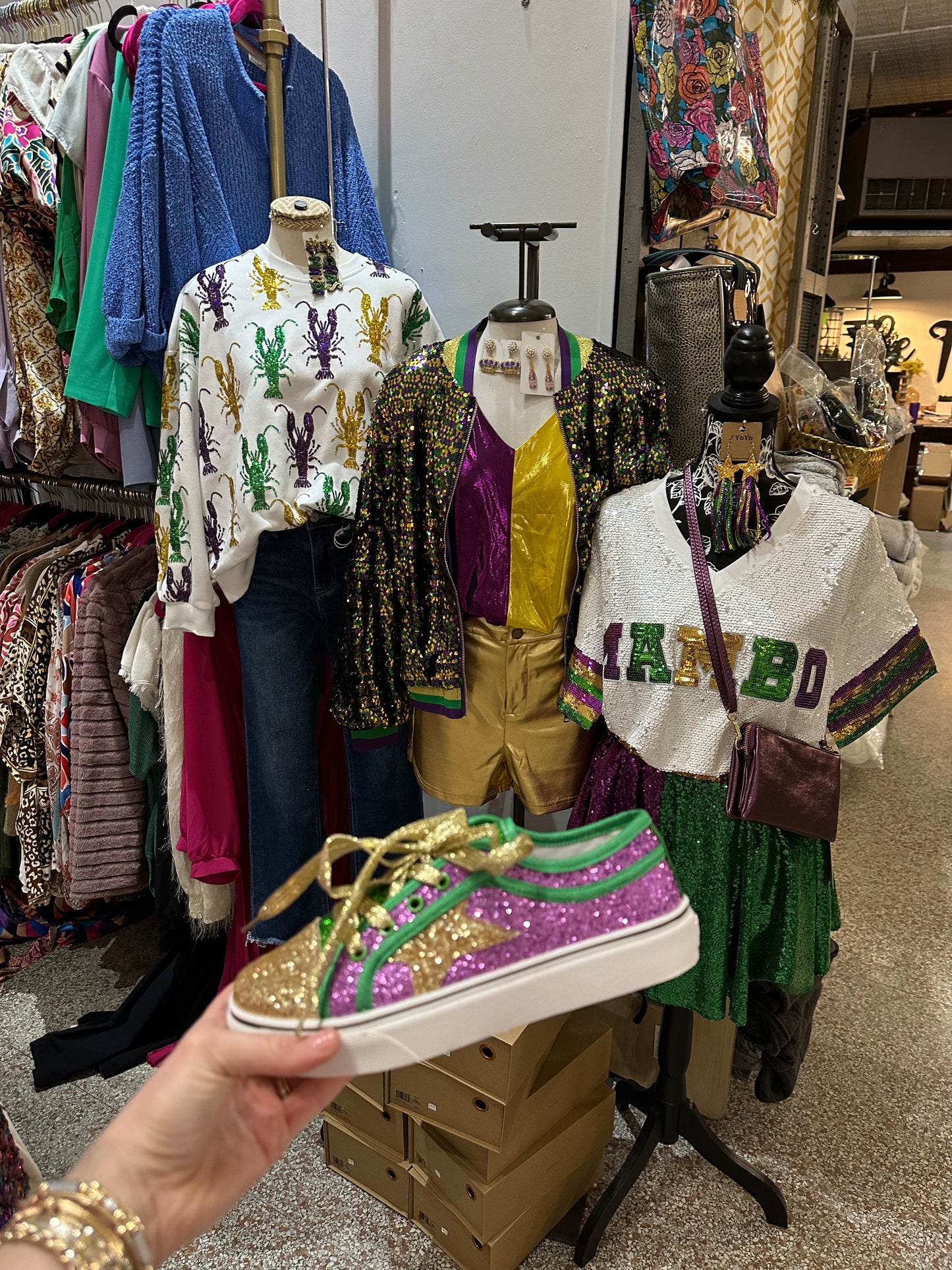 Glitter Mardi Gras Shoes