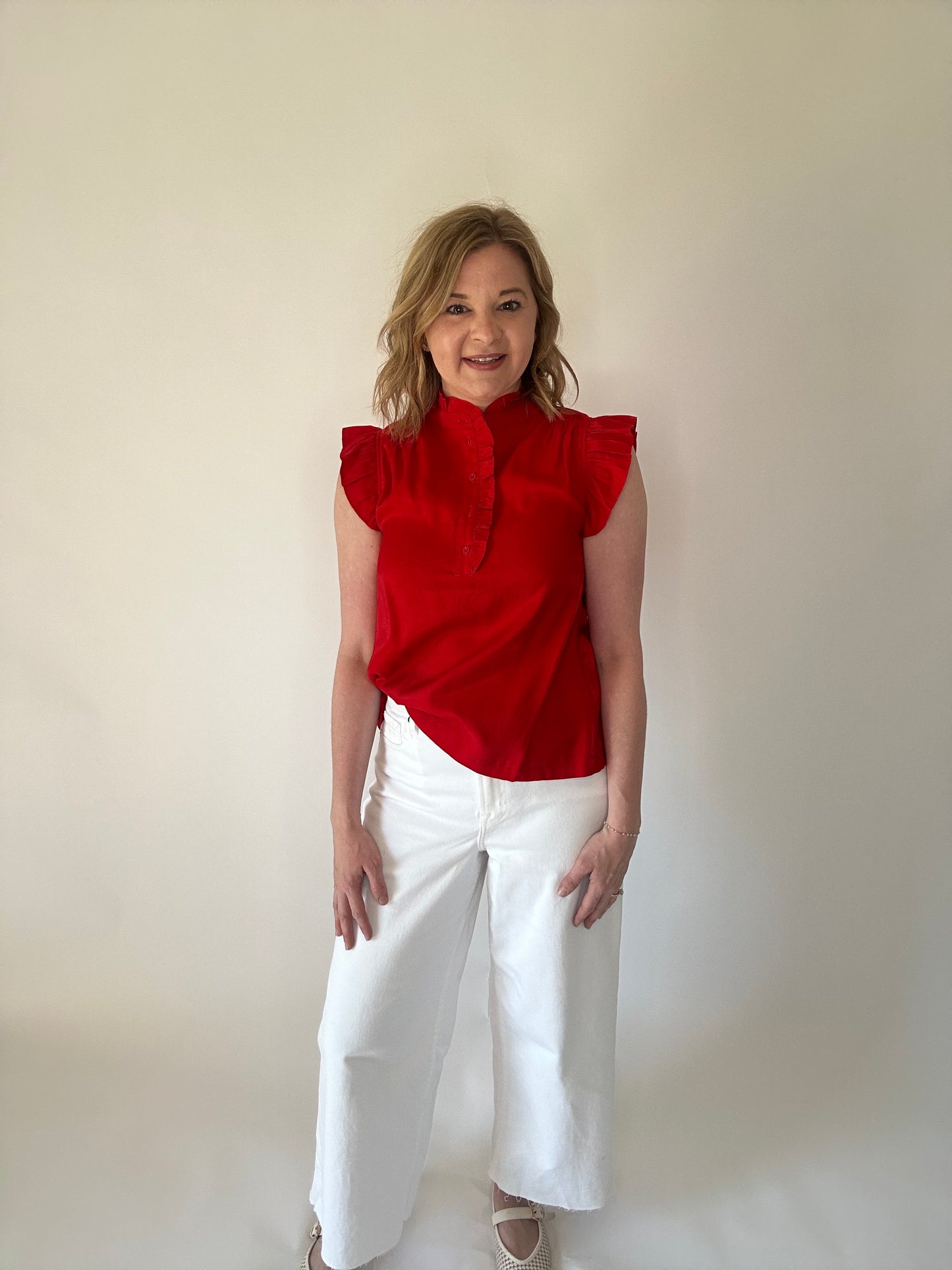 Red Sleeveless Shirt