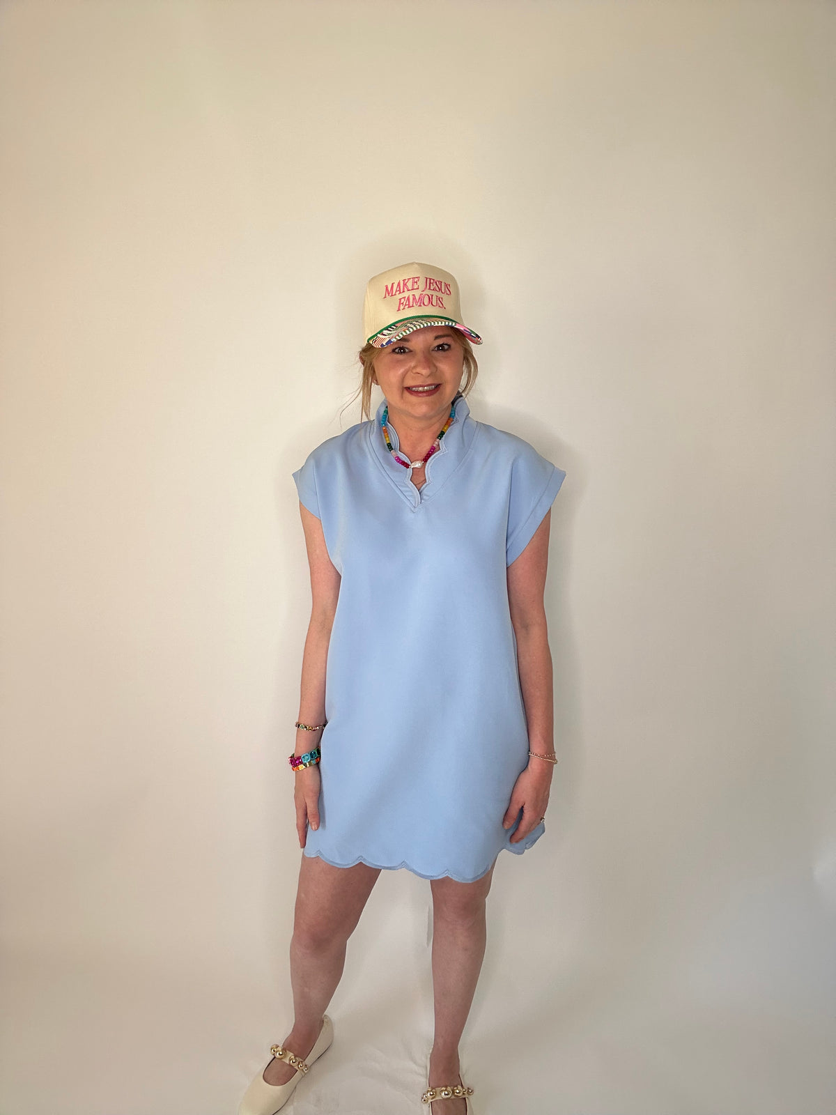 Baby Blue Scallop Dress