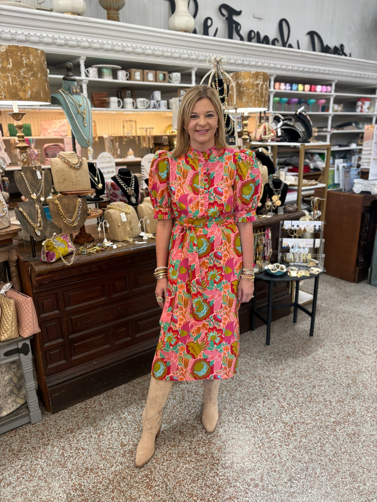 Uncle Frank Bouquet Midi Shirt Dress