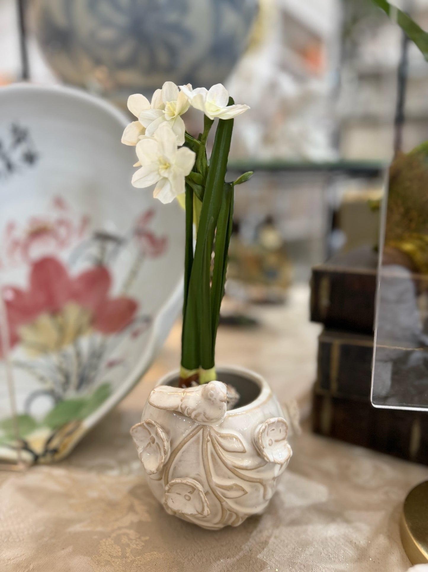 Small White Bird Vase