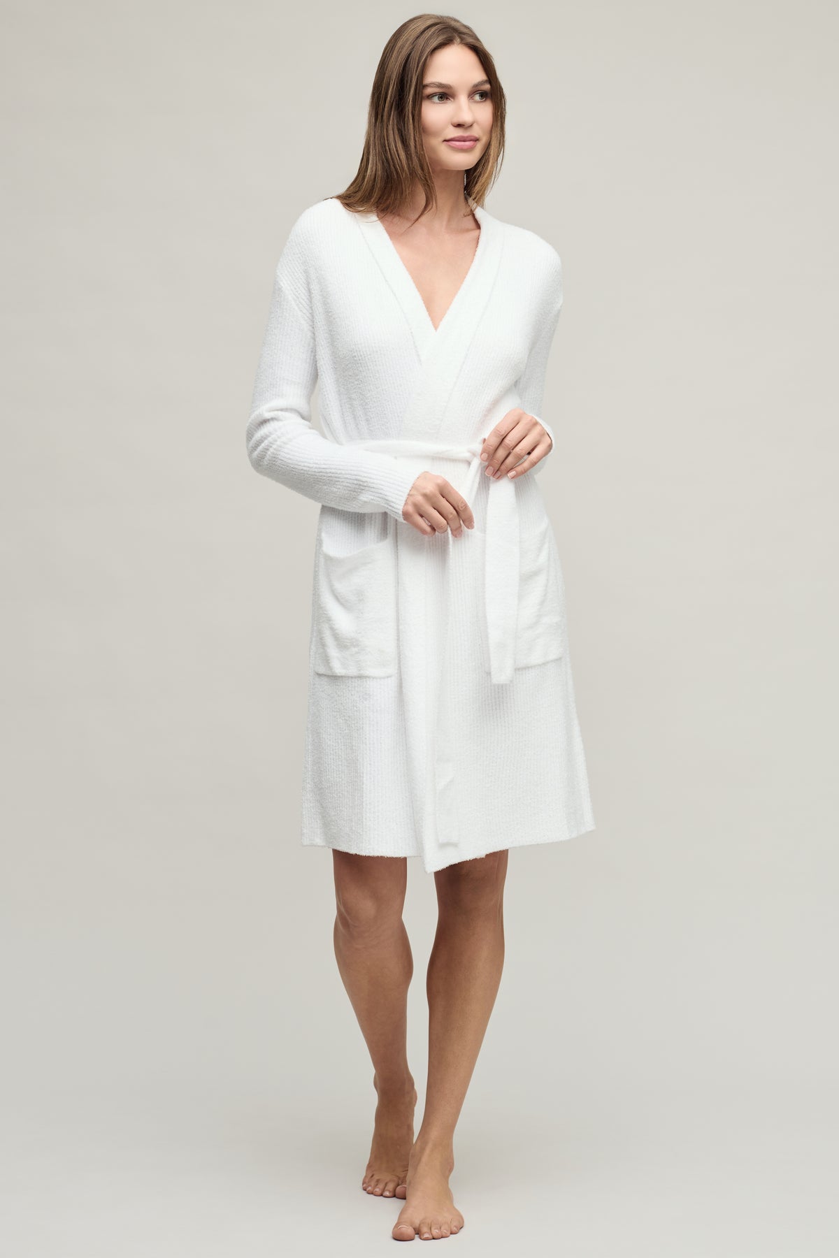 Barefoot Dreams CozyChic Lite Ribbed Robe - Sea Salt