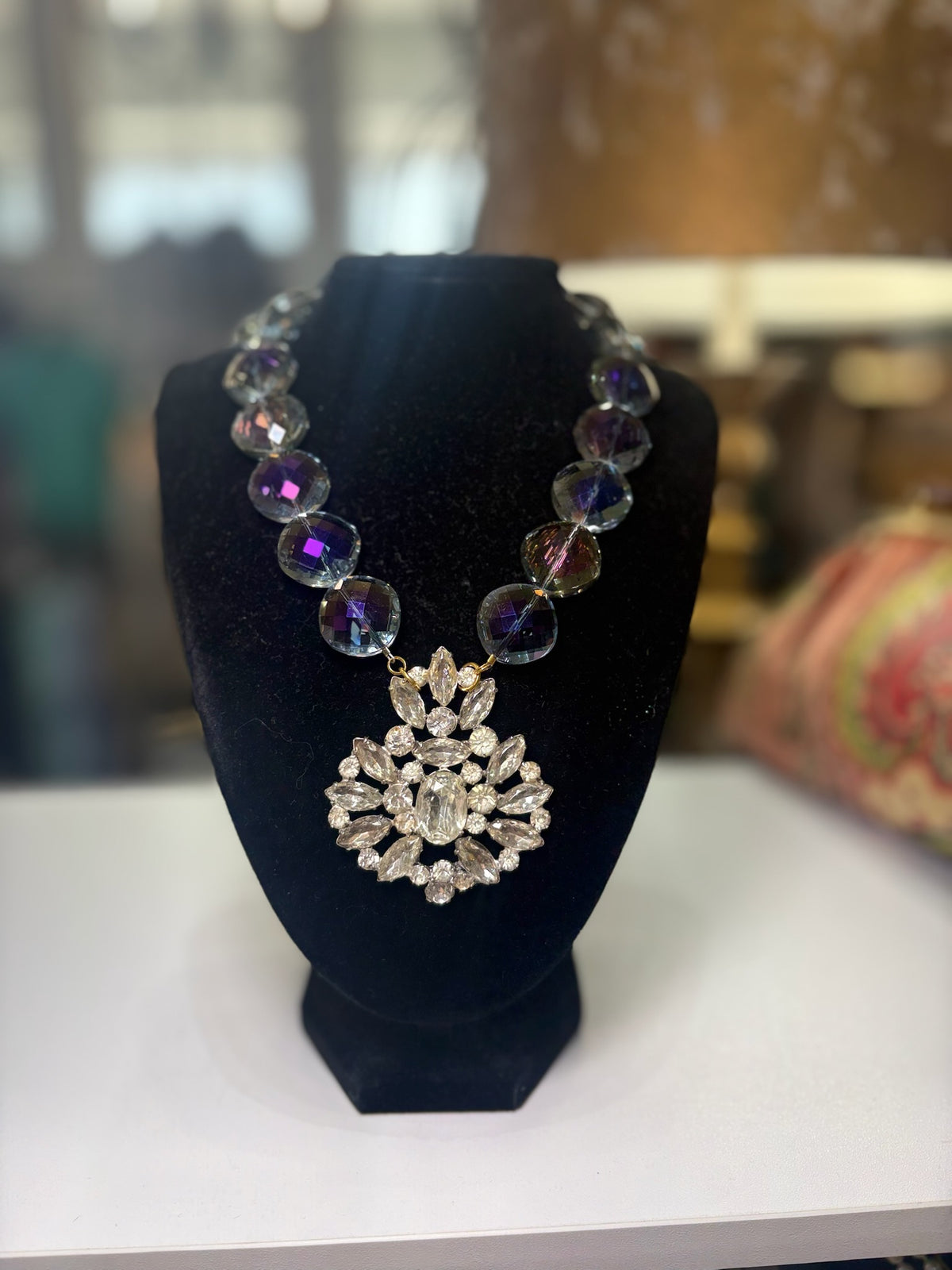 Made in the Deep South- 1940’s Brooch 1970’s Crystal Necklace