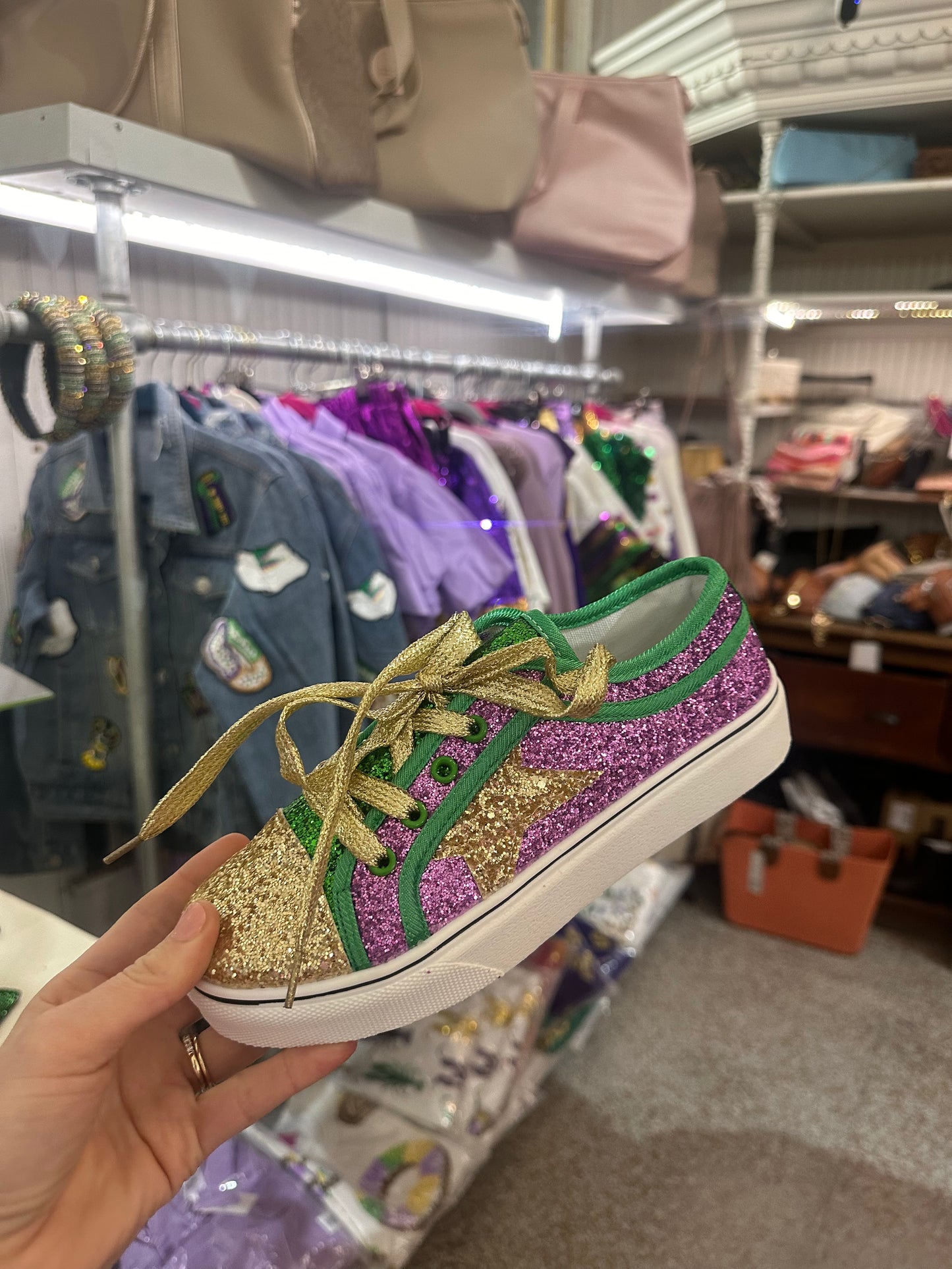 Glitter Mardi Gras Shoes