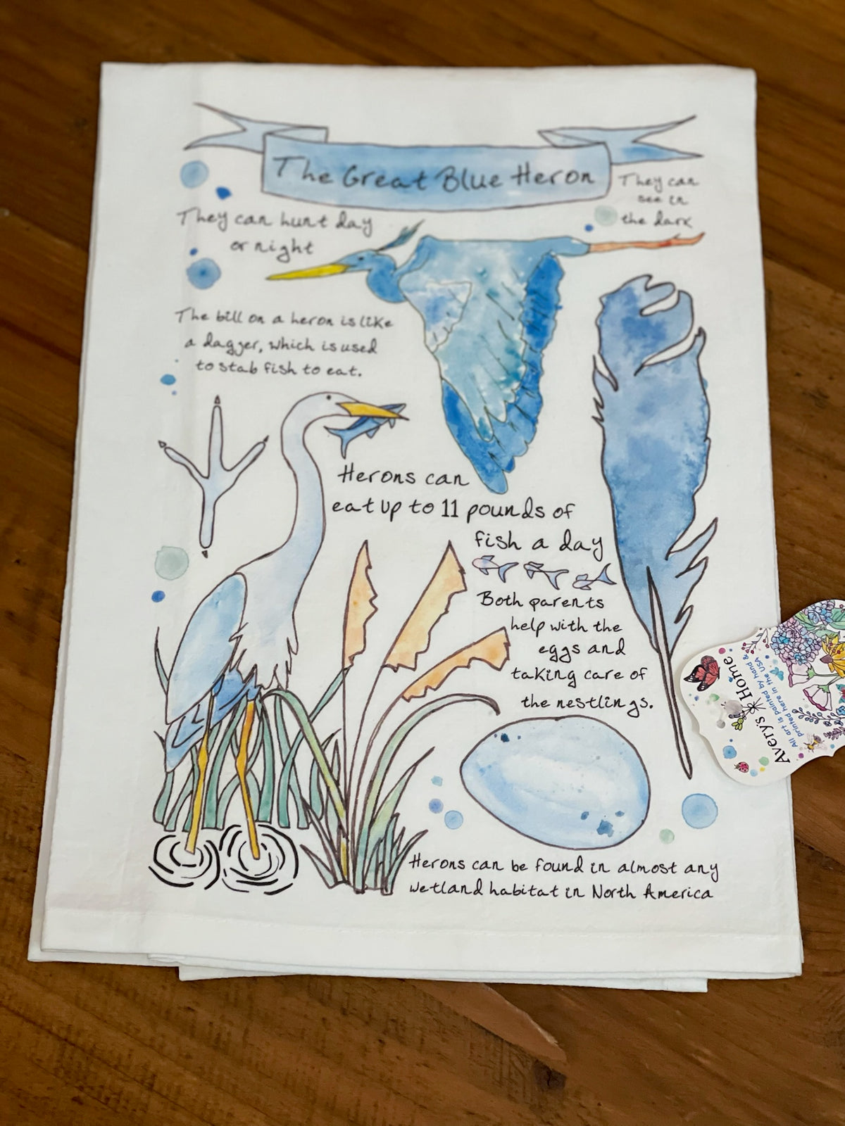 The Great Blue Heron Kitchen Towel
