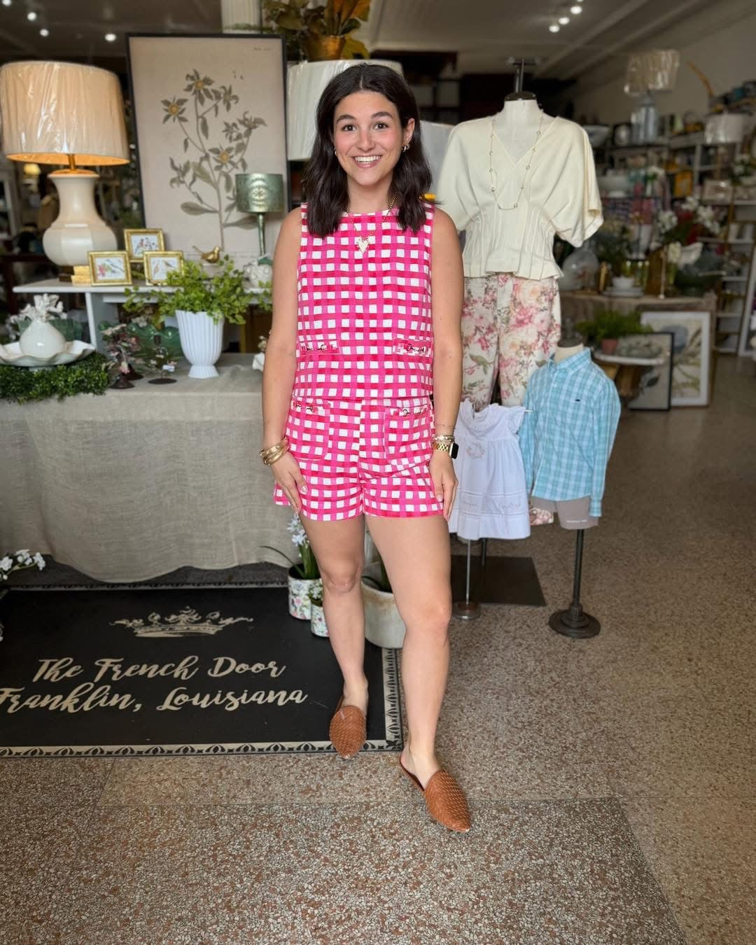 Hot Pink Gingham Shorts