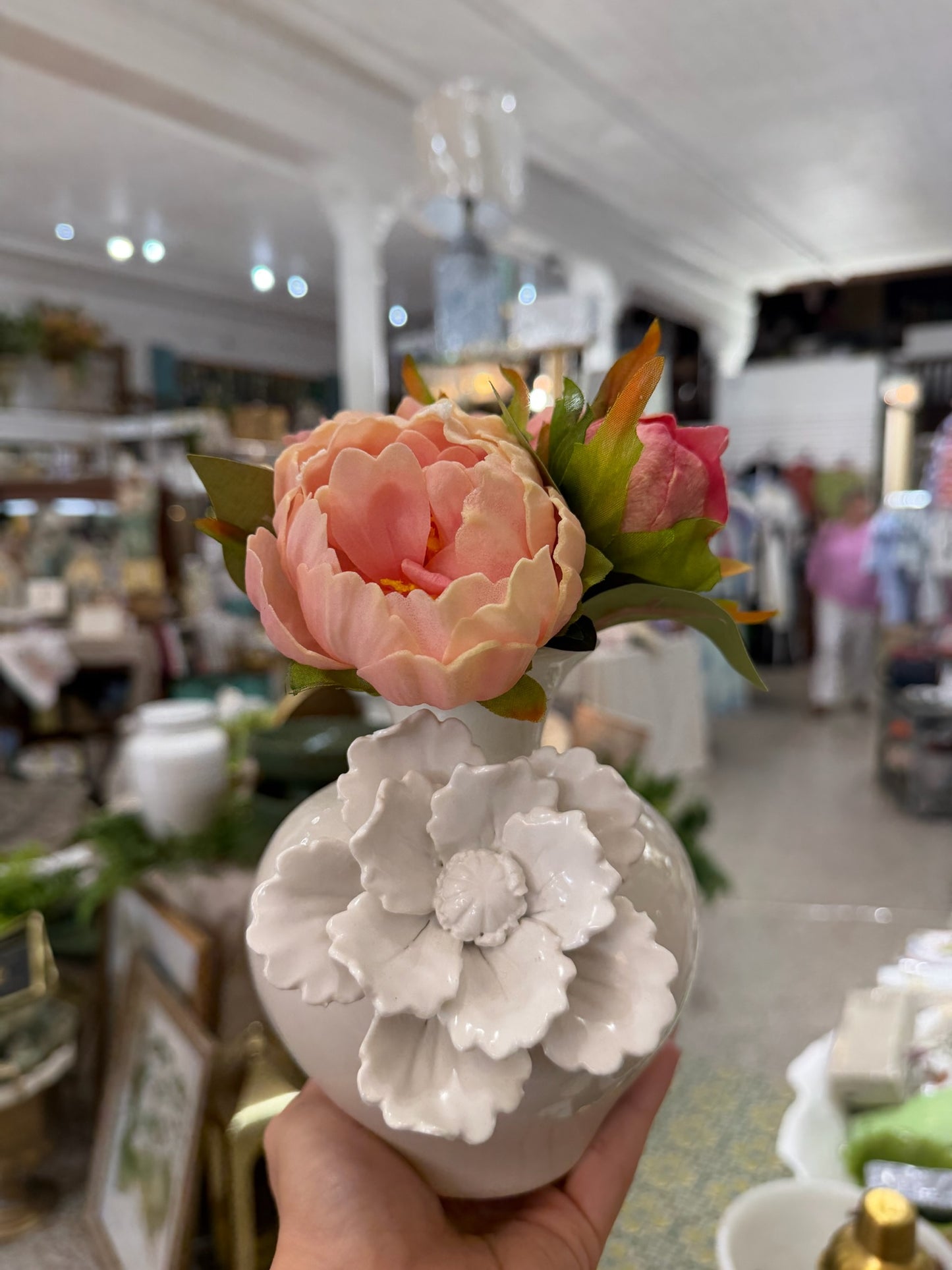 White Peony Vase