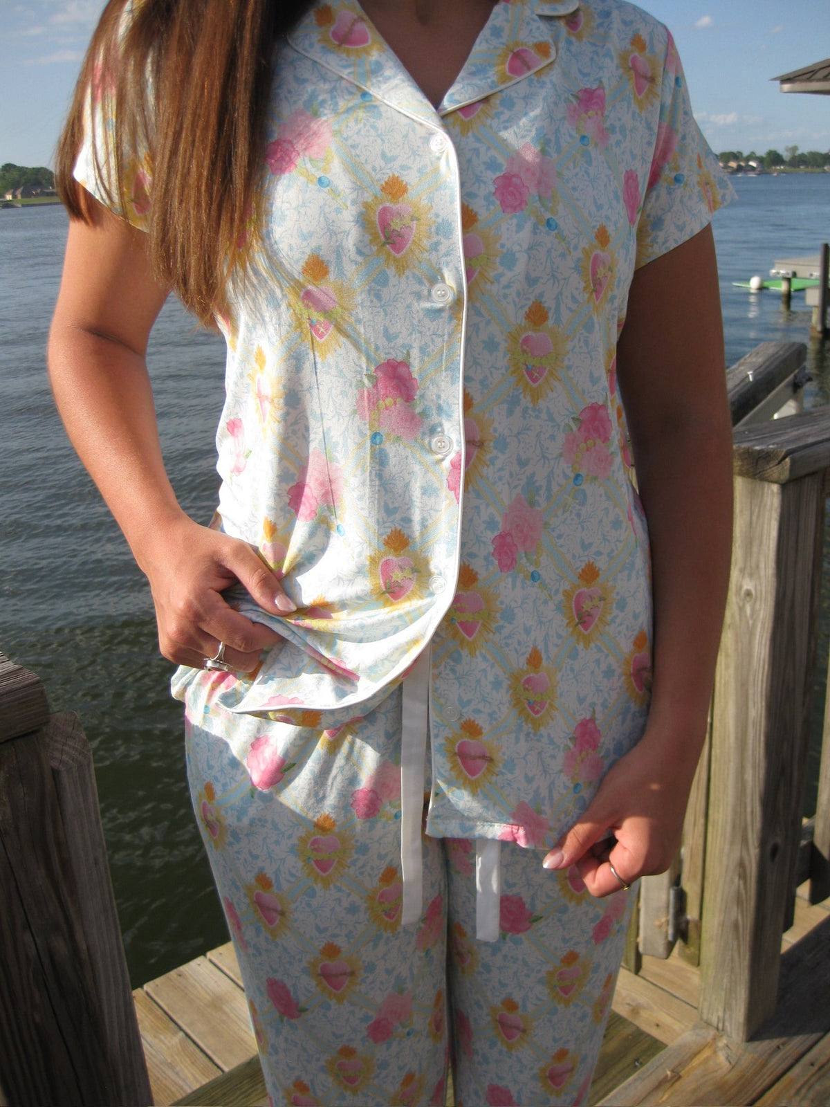 Heirloom Pajama Pants Set- Sacred Hearts
