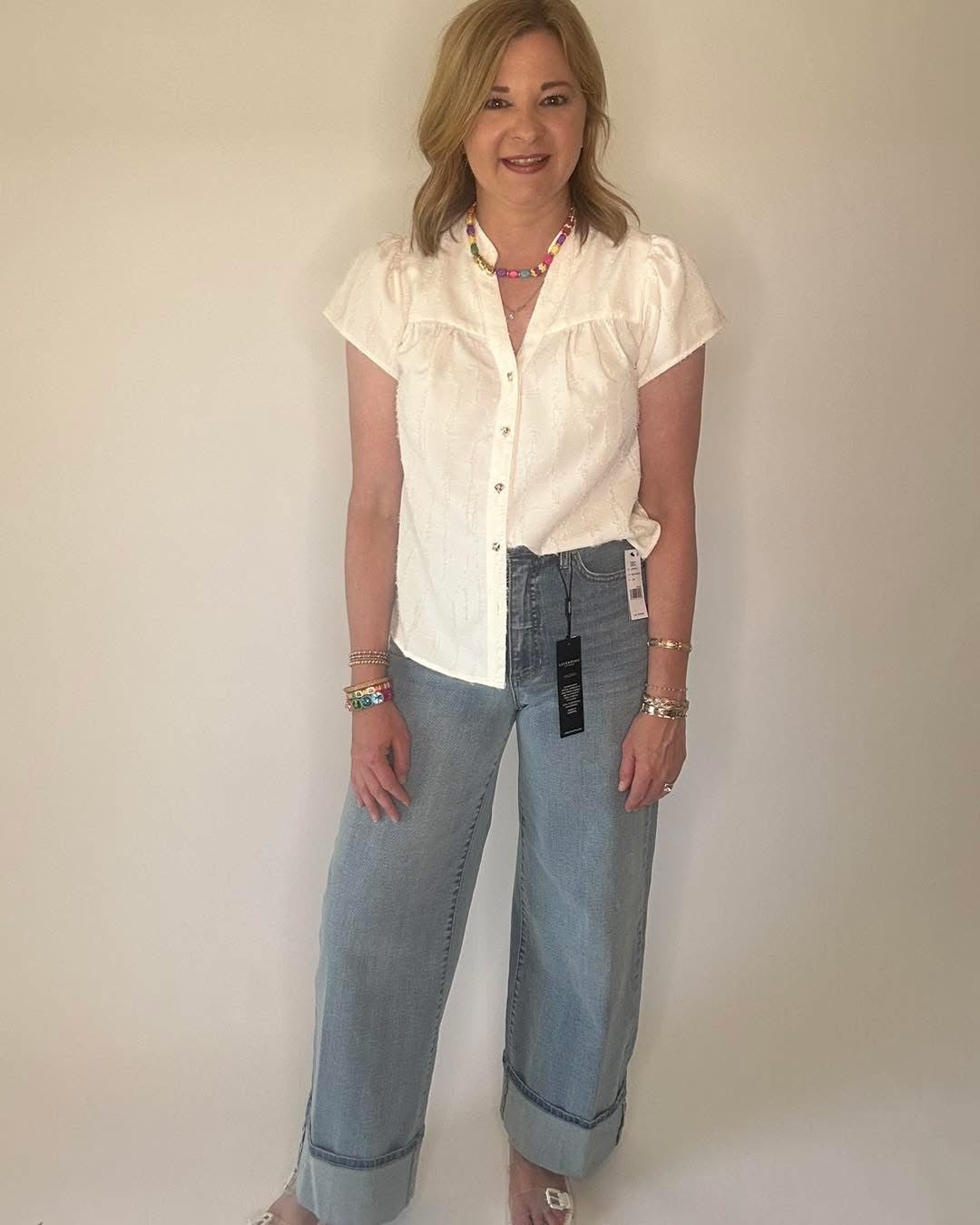Off White Textured Blouse