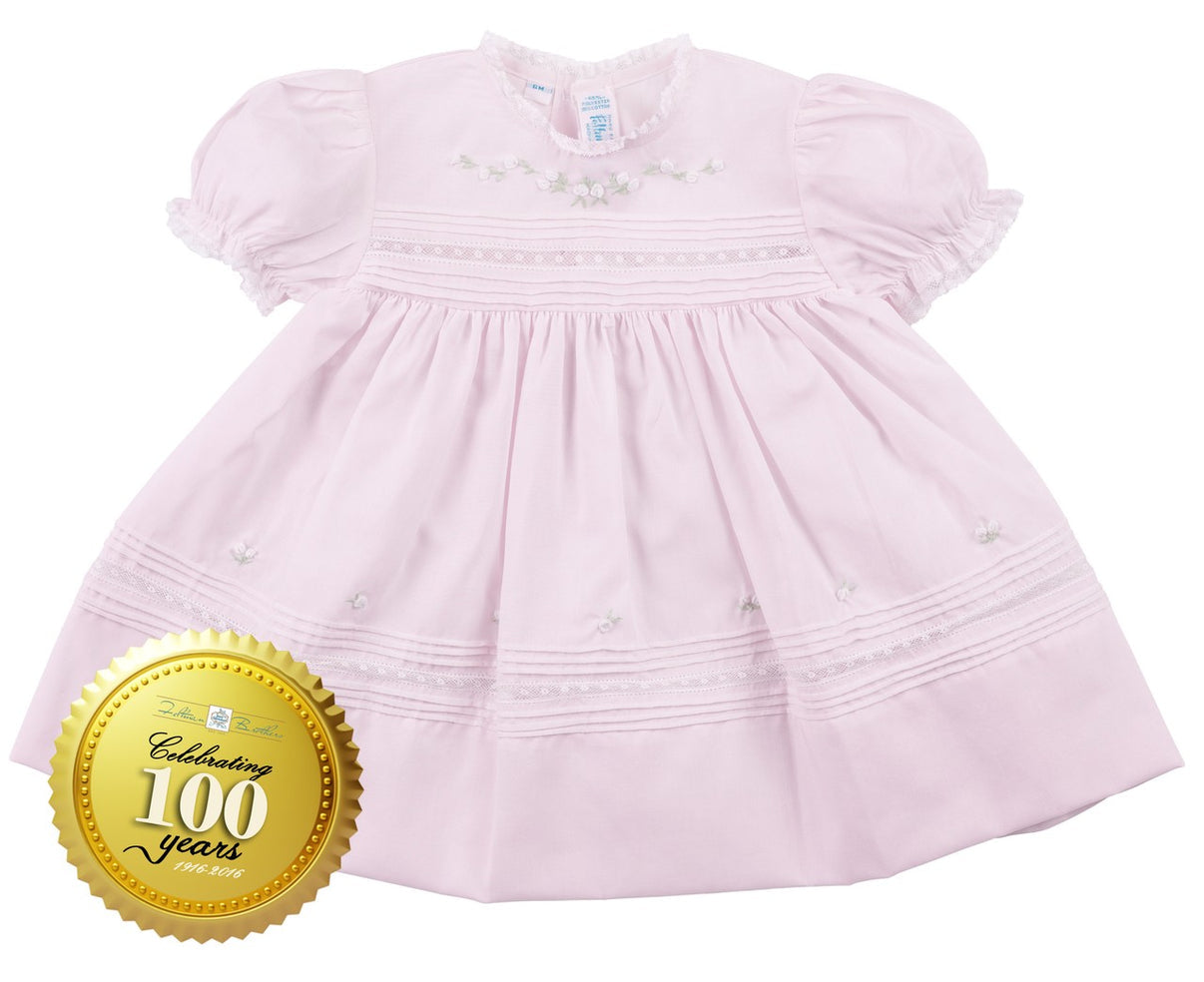 Feltman Brothers Girls Pink Floral Bullion & Lace Dress - 100th Anniversary Edition