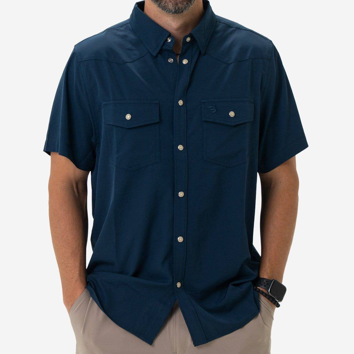 Burlebo Performance Western Shirt - Navy