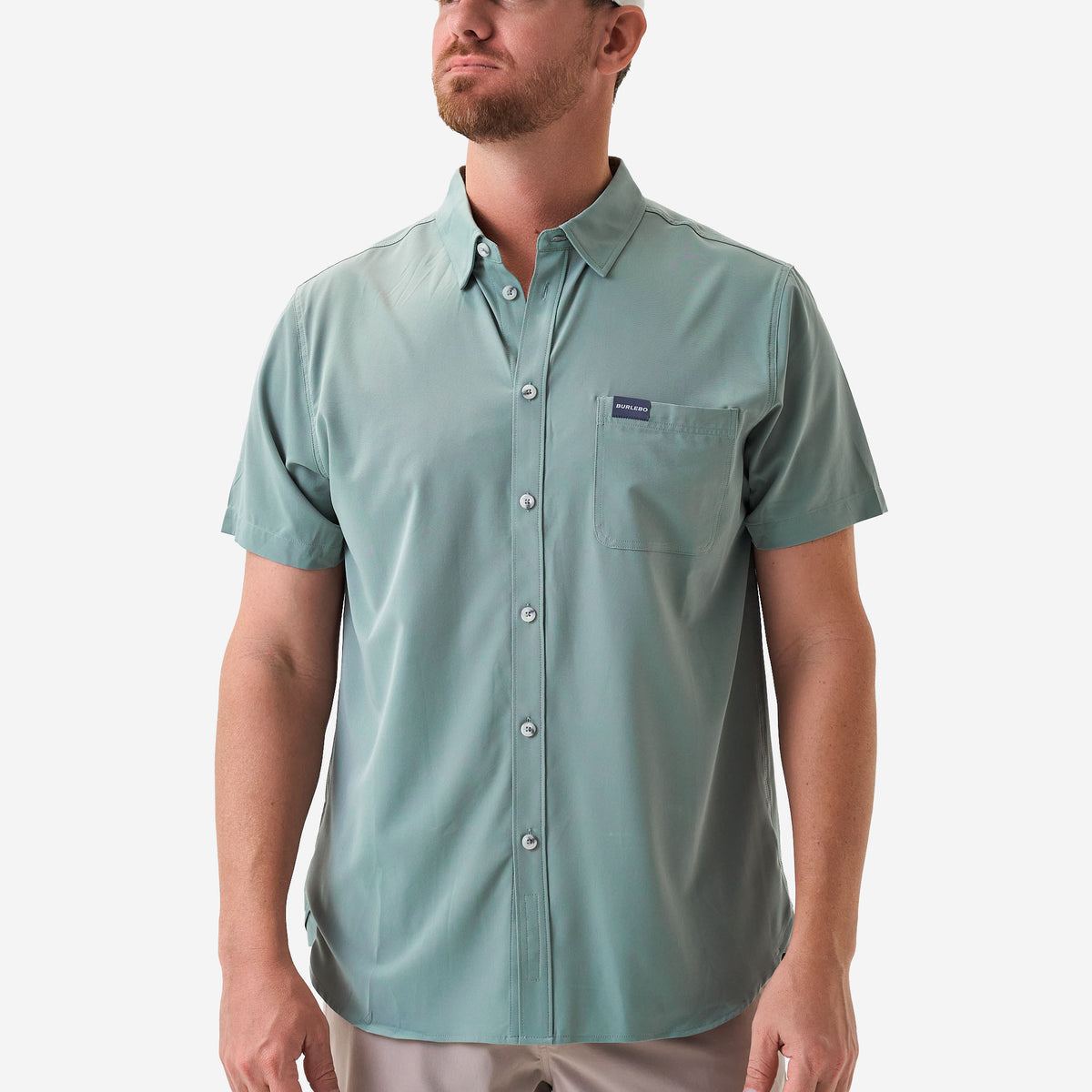 Burlebo Performance Button Up - Sage
