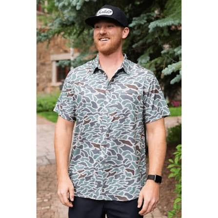 Burlebo Performance Button Up - Retro Duck Camo
