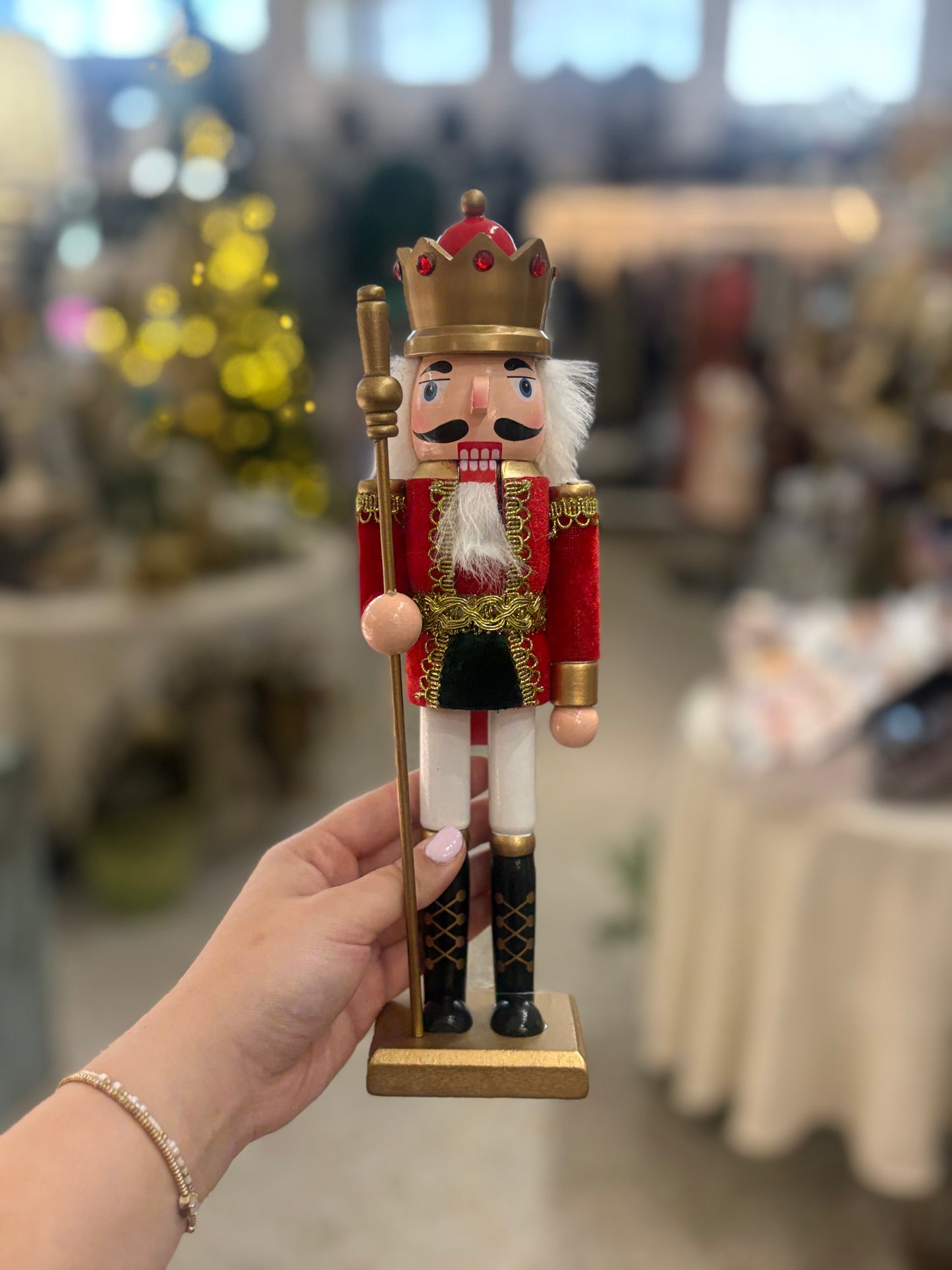 Wooden Christmas Nutcracker King with Staff