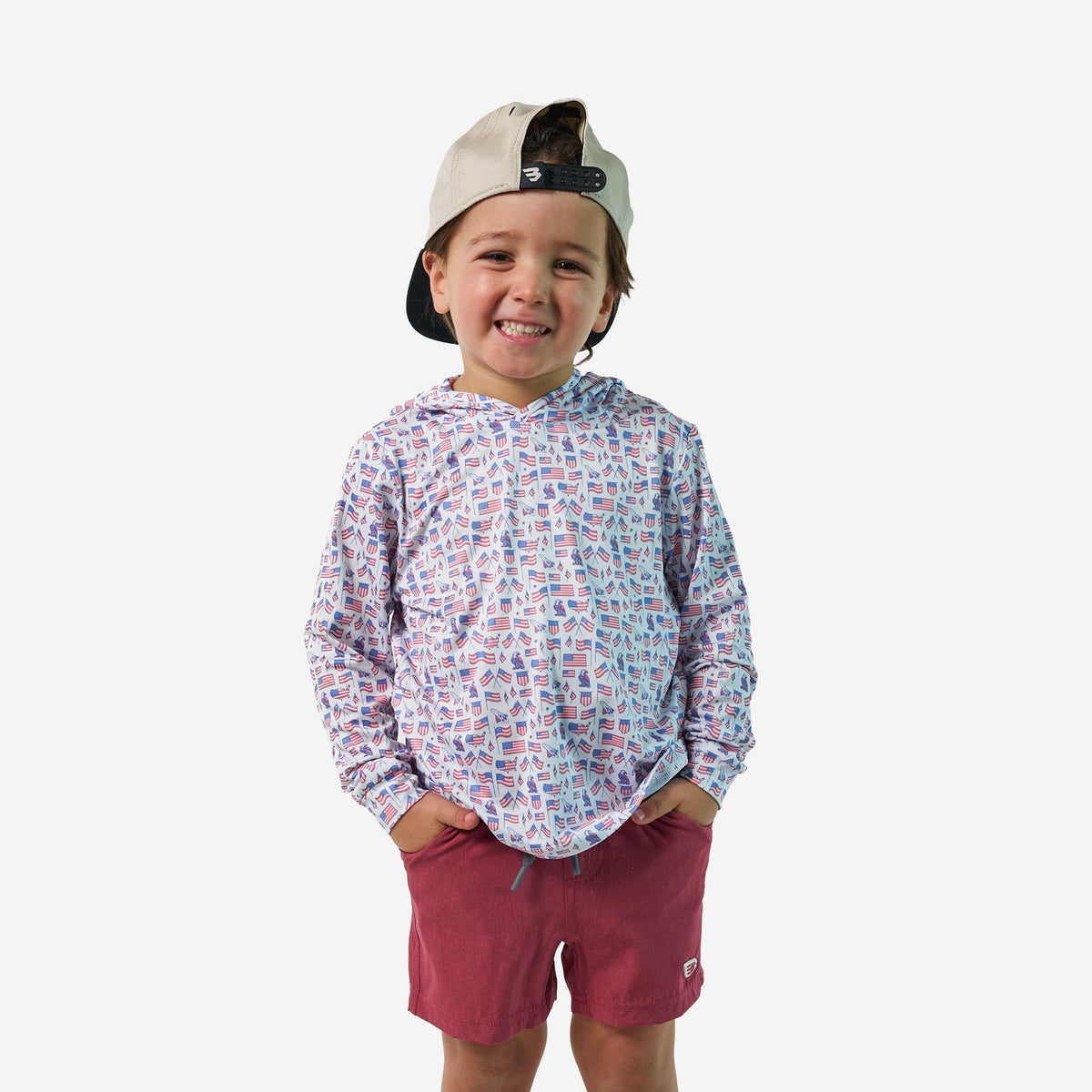 Youth Burlebo Performance Hoodie - Old Glory