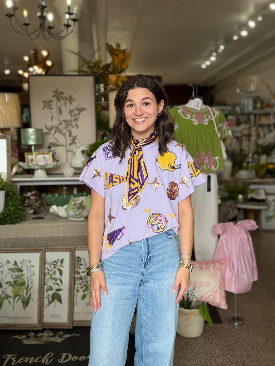 Queen of Sparkles Licensed LSU Sparkle Gameday Icon Tee