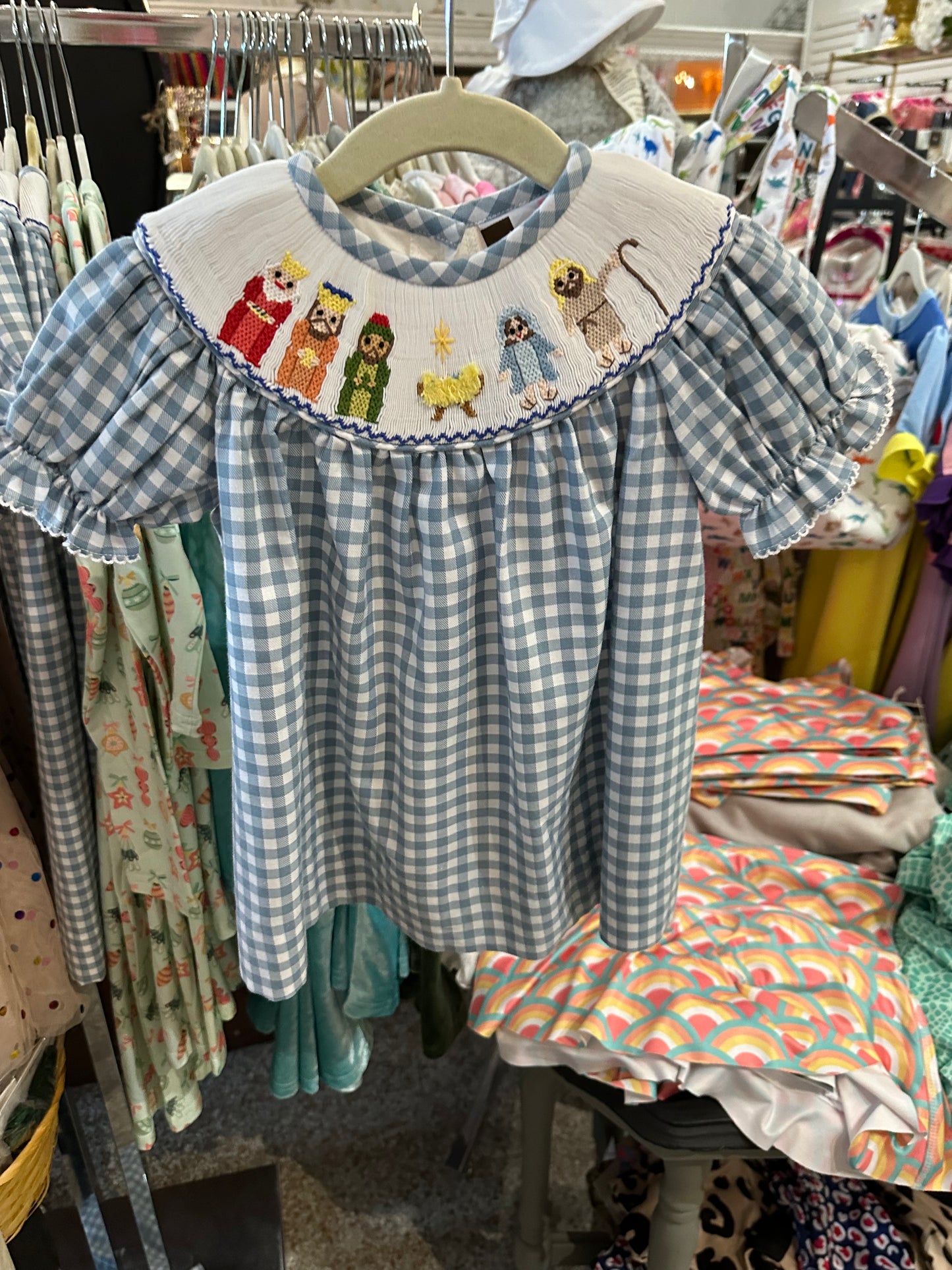 Nativity Girls Smocked Dress