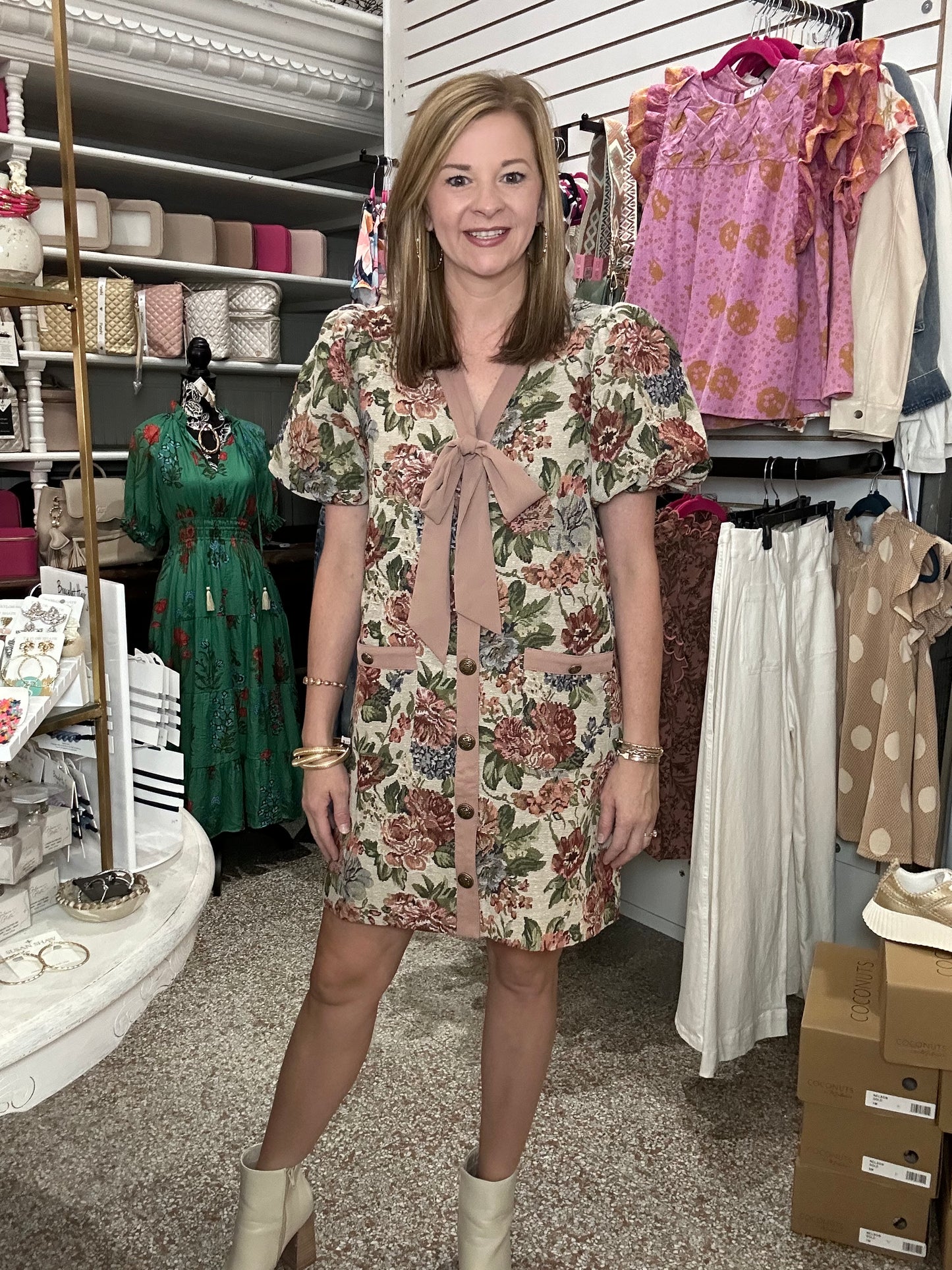 Mauve Floral Dress