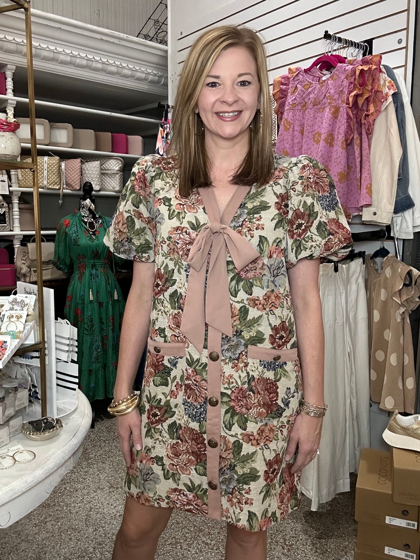 Mauve Floral Dress