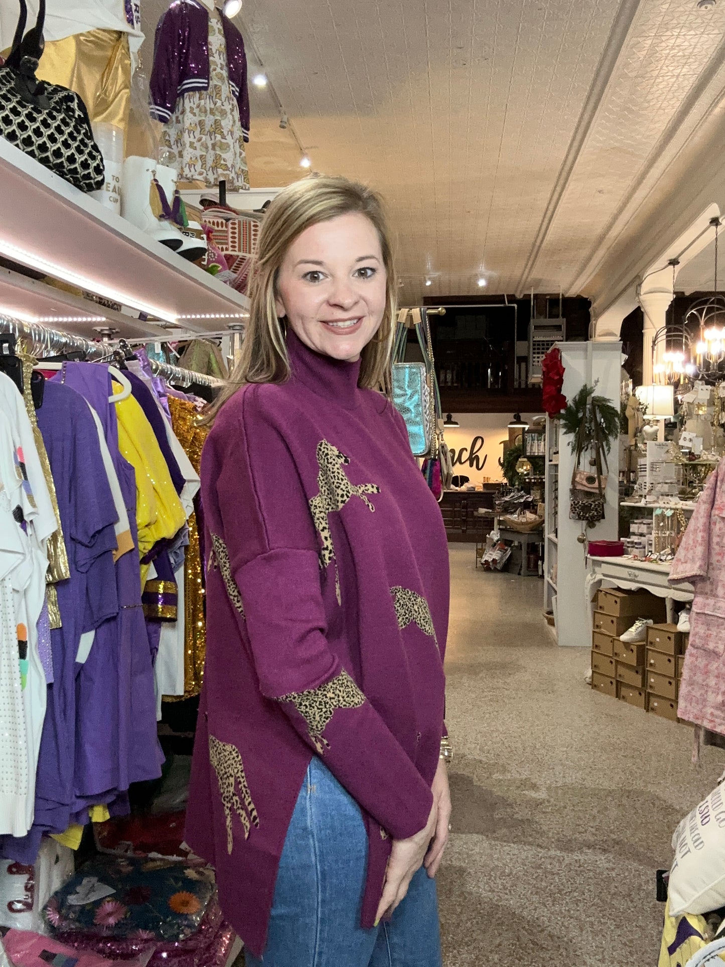 Plum Leopard Sweater