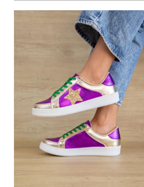 Metallic Mardi Gras/Gameday Sneakers