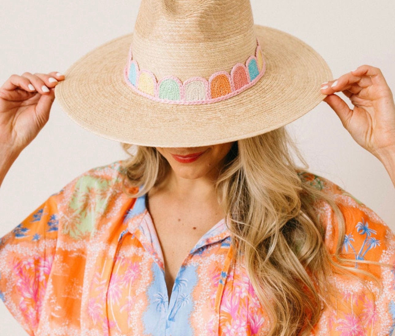 Sunshine Tienda PASTEL KANDY CROCHET PALM HAT