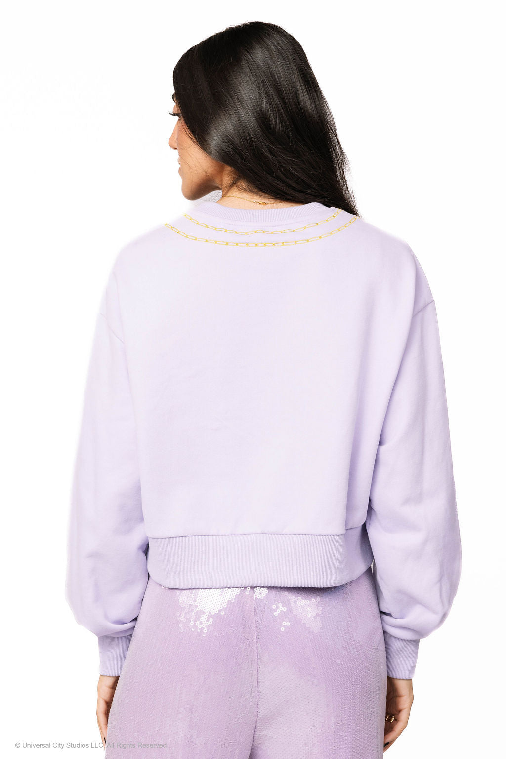Queen of Sparkles Licensed Lavender Wicked Charm Necklace Sweatshirt