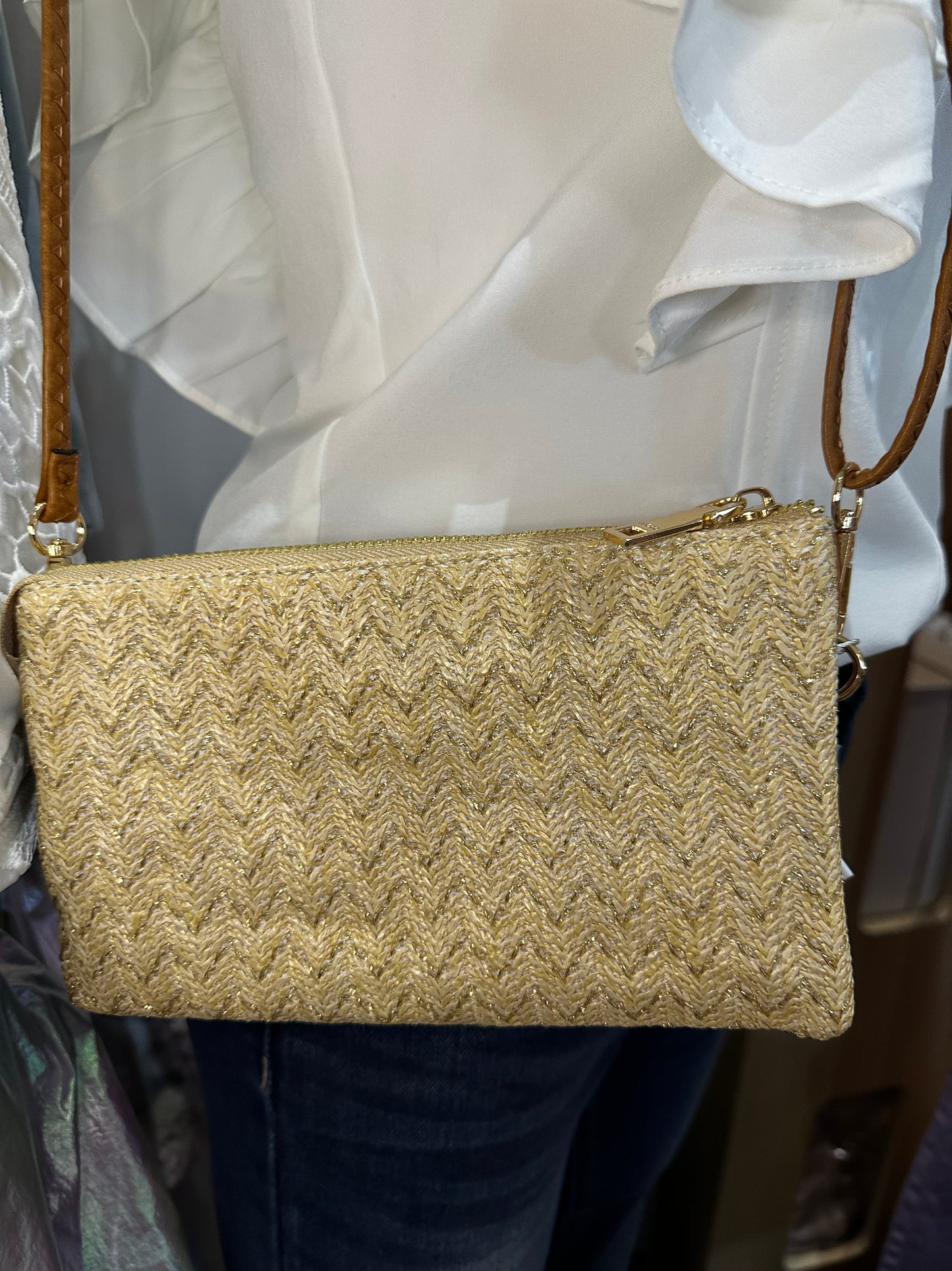Neutral Tweed Crossbody