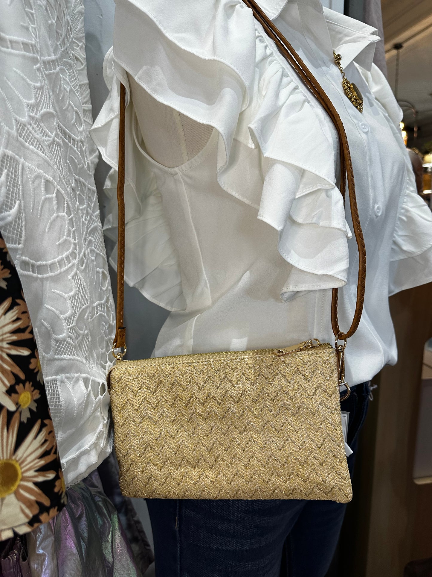 Neutral Tweed Crossbody