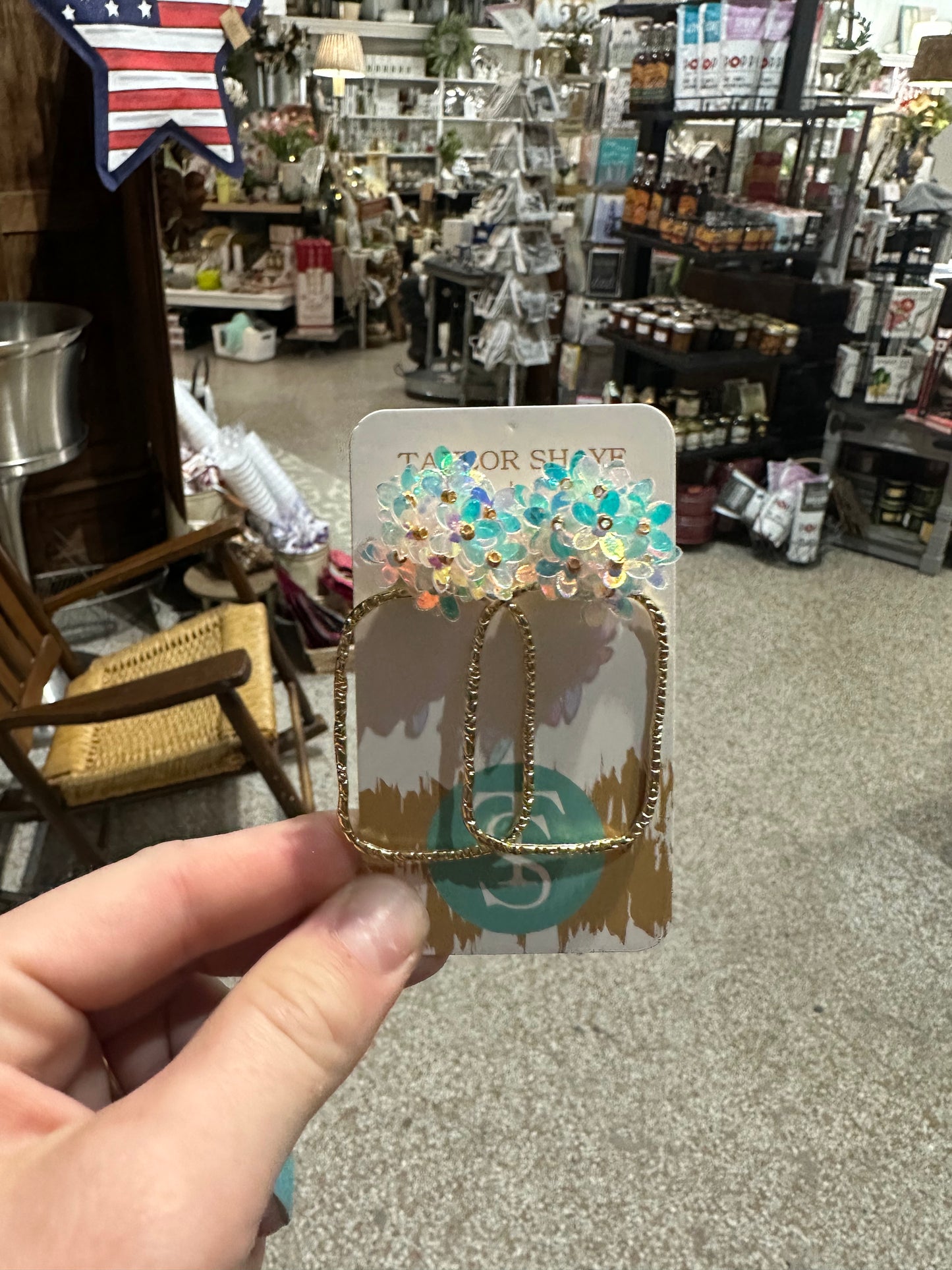 Iridescent Flower Earrings