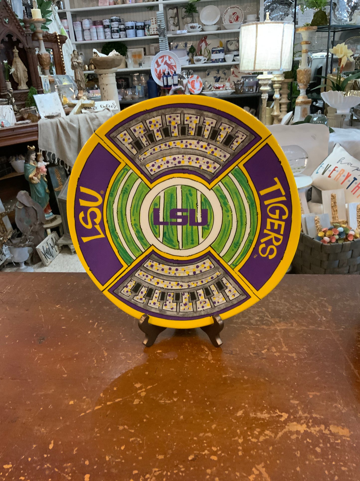 LSU Stadium Round Melamine Plate