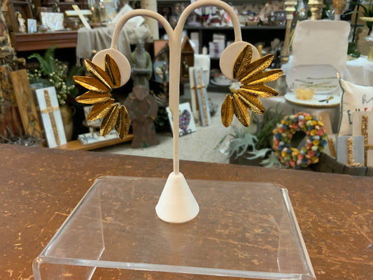 Large Gold Leaf Earrings