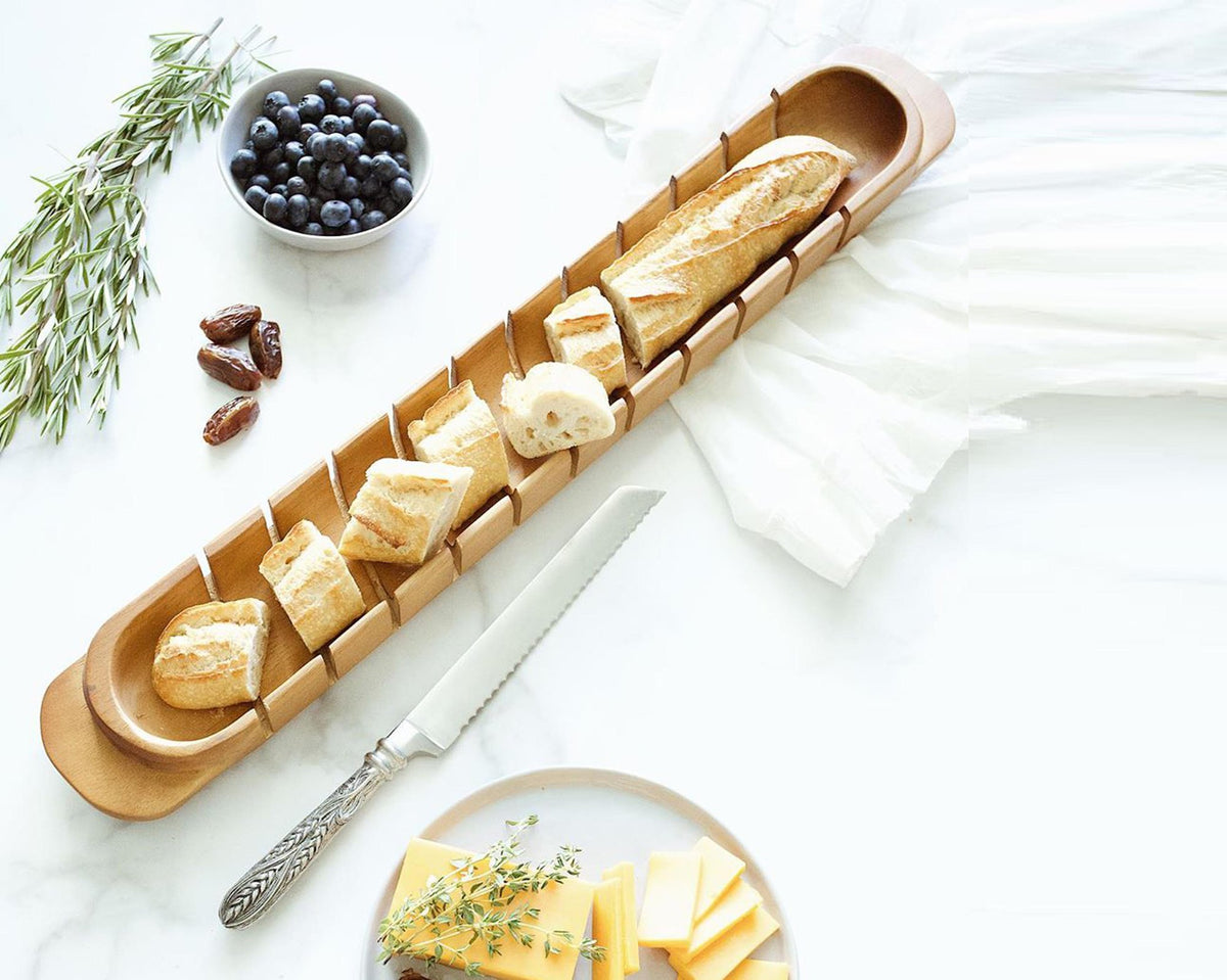 Baguette Board with Pewter Wheat Knife