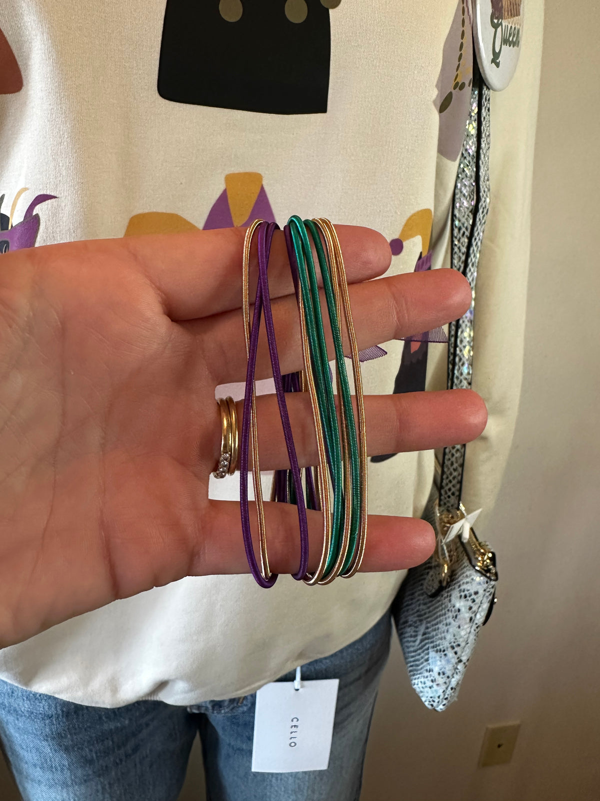 Mardi Gras Guitar String Bracelets