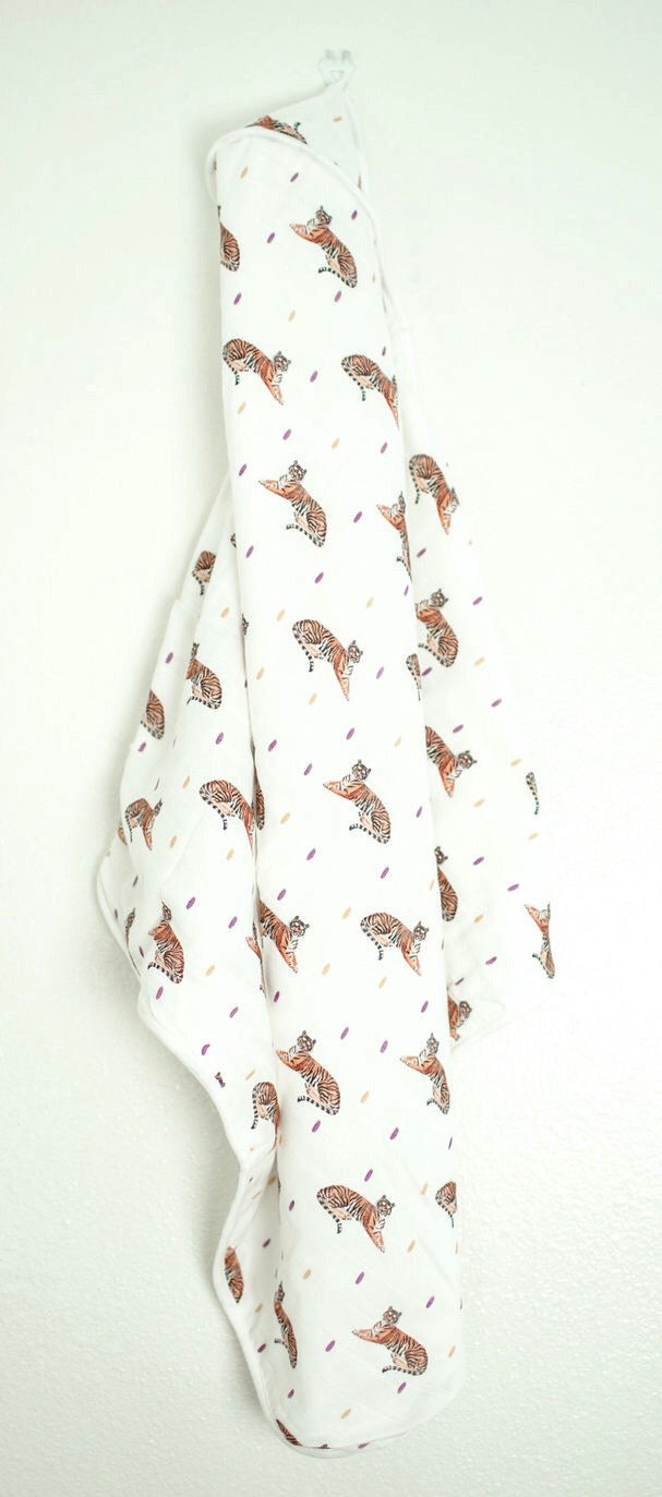 Tiger Muslin Hooded Bath Towel