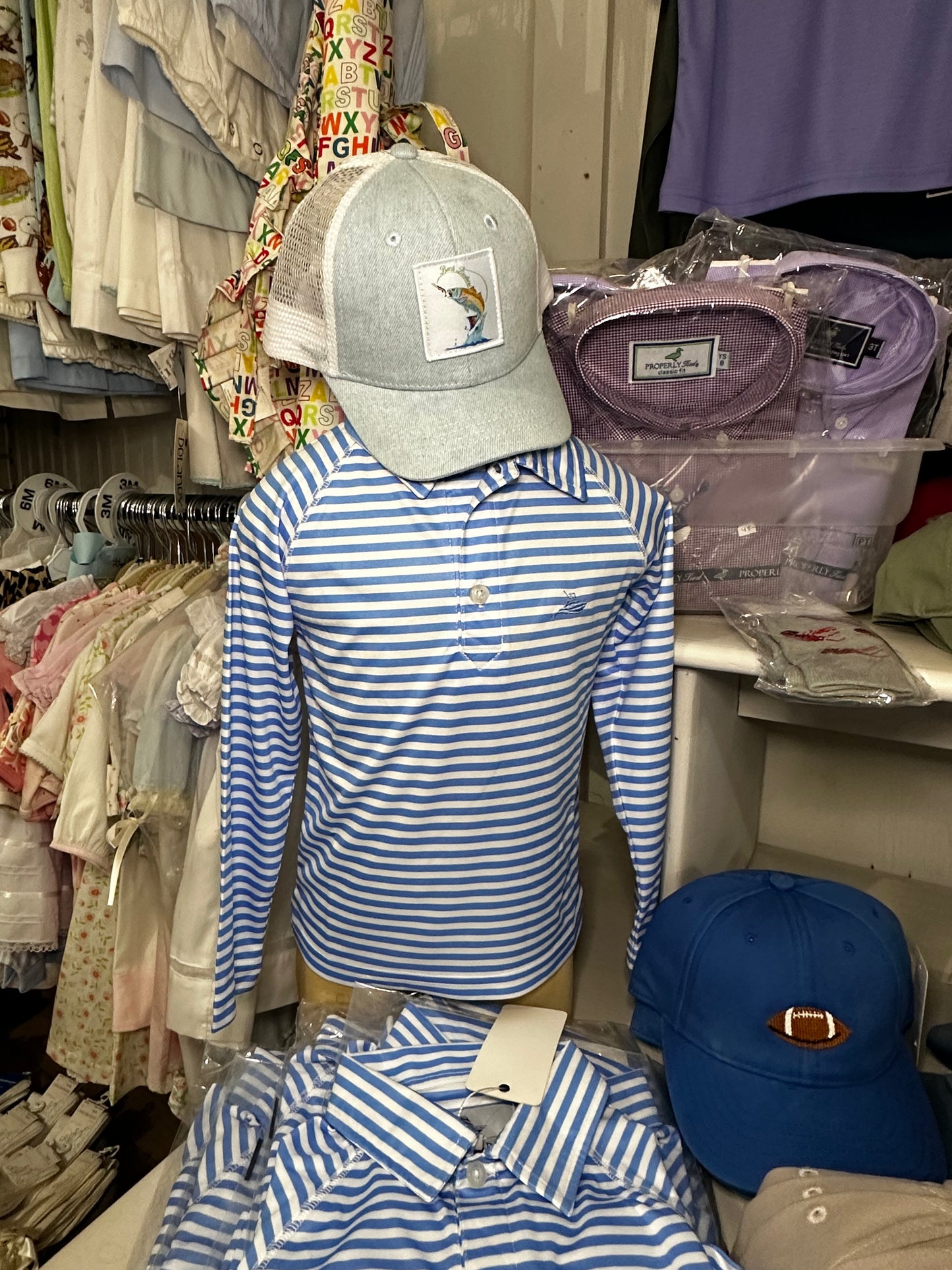 Southbound Blue Striped Boys Dri Fit Shirt