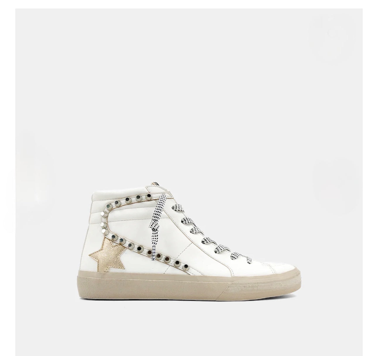 Shu Shop RiRi Silver Distressed Hightop Sneaker