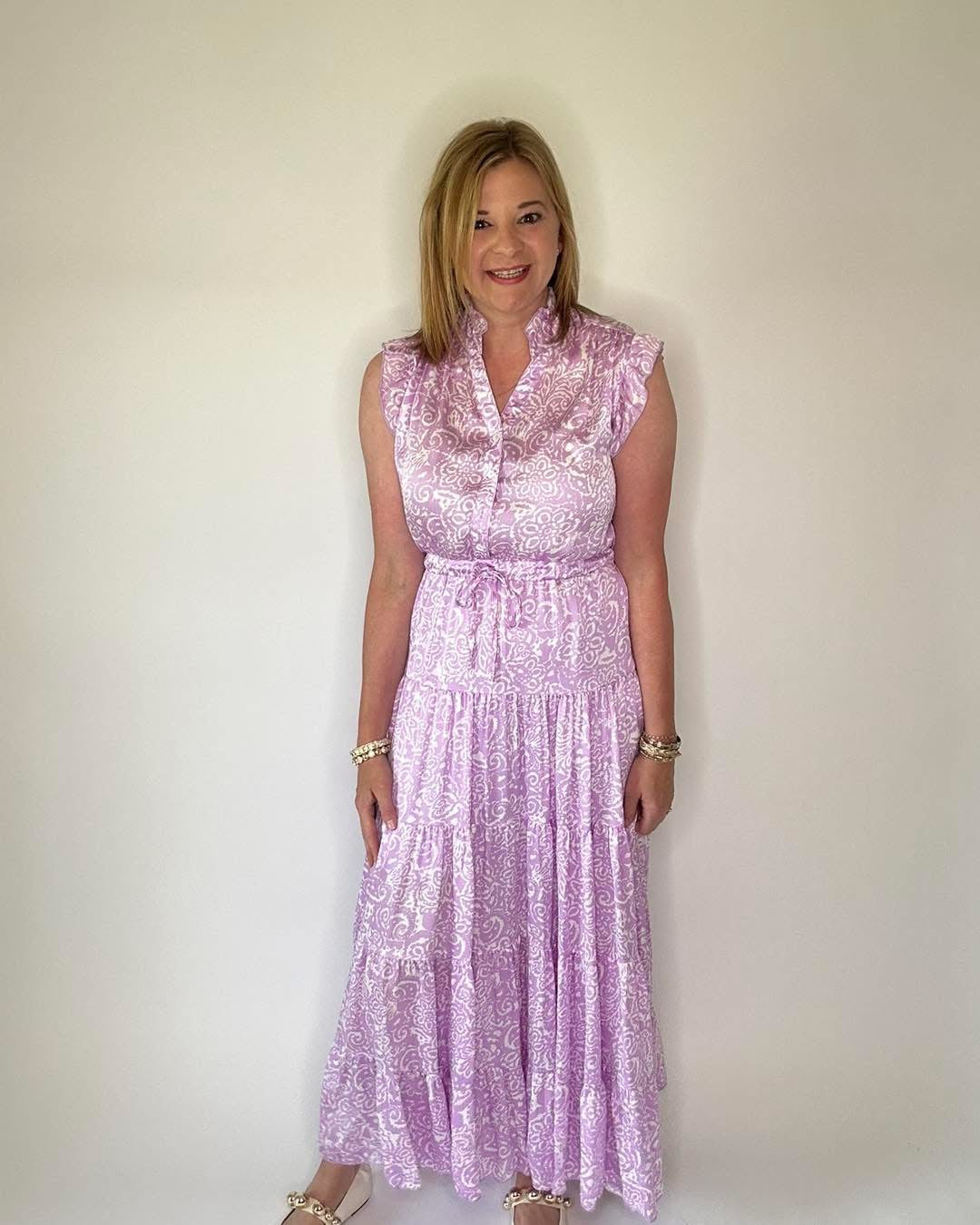 Light Purple Tiered Maxi Dress