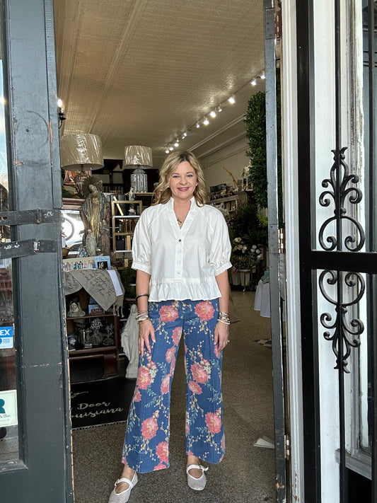 Wide Leg Floral Pants