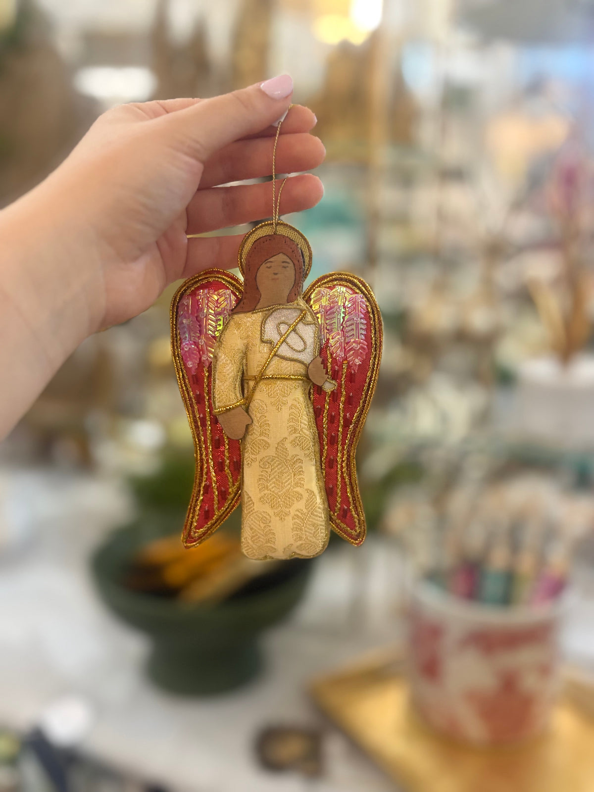 Embroidered Angel Fabric Ornament