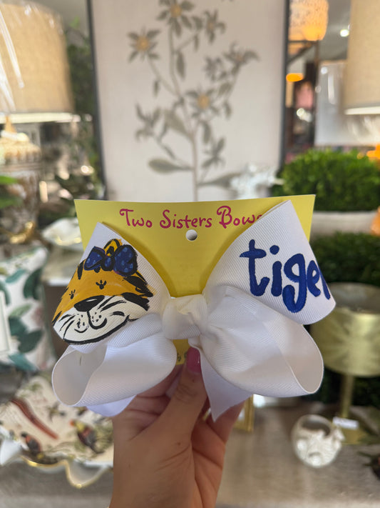 Hand Painted Tiger Gameday Bow