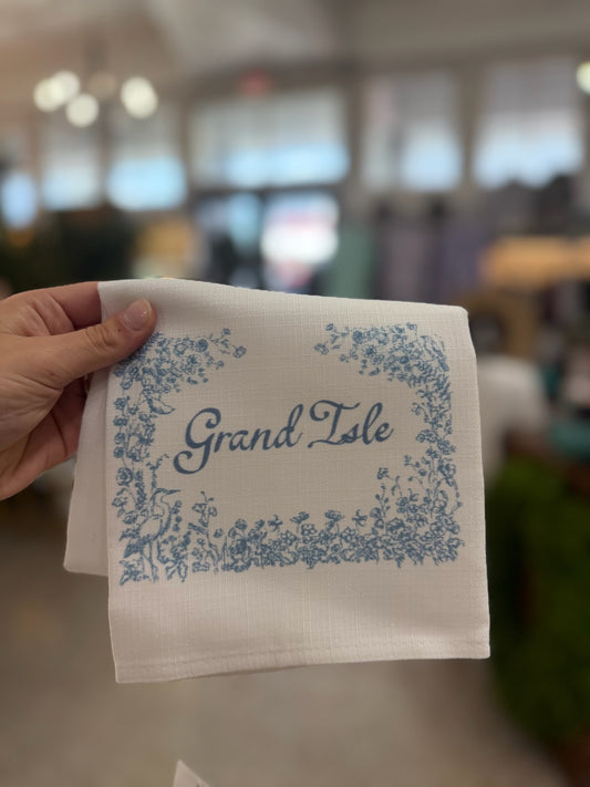 Blue Toile City/Town Kitchen Towel