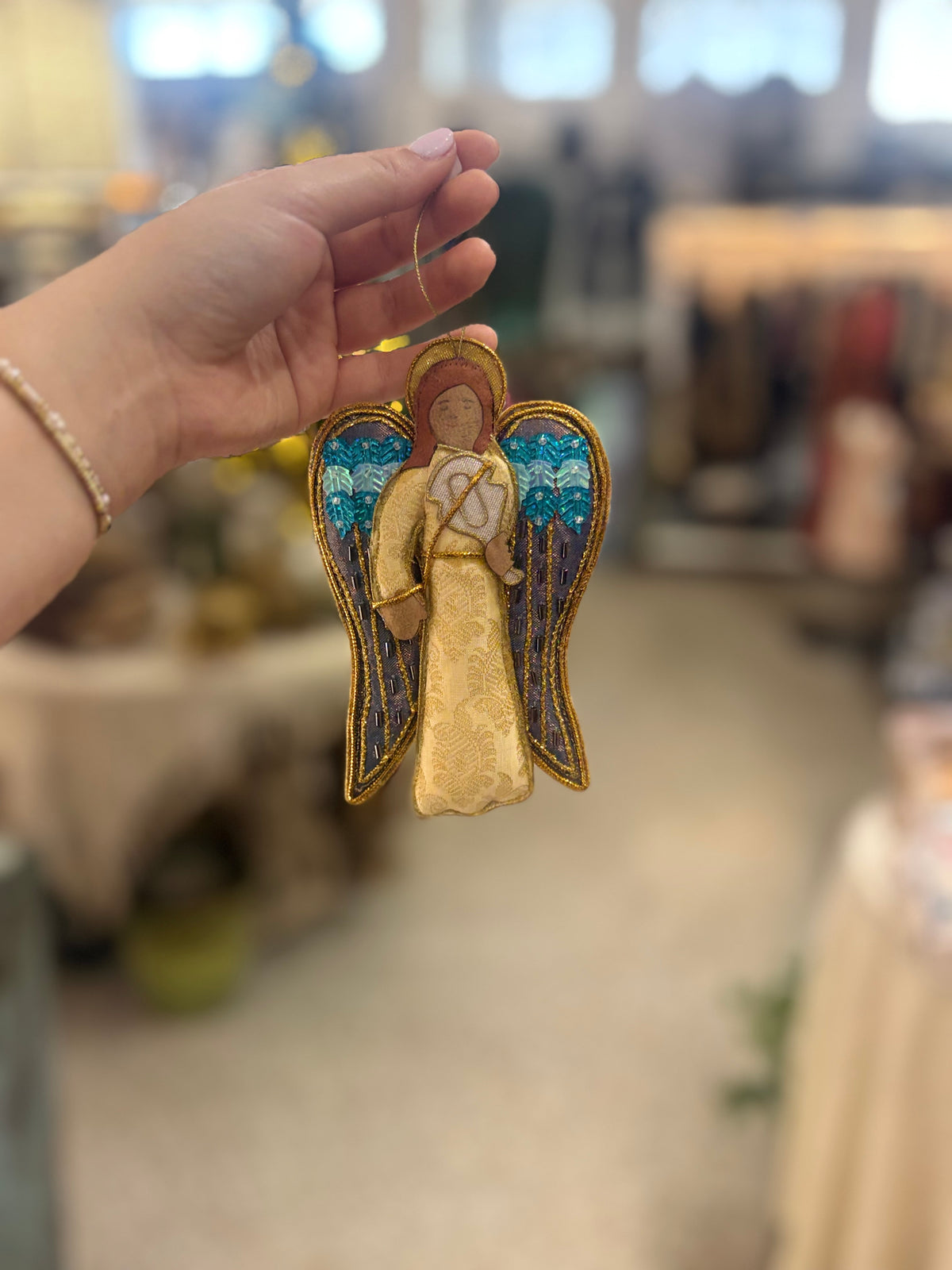 Embroidered Angel Fabric Ornament