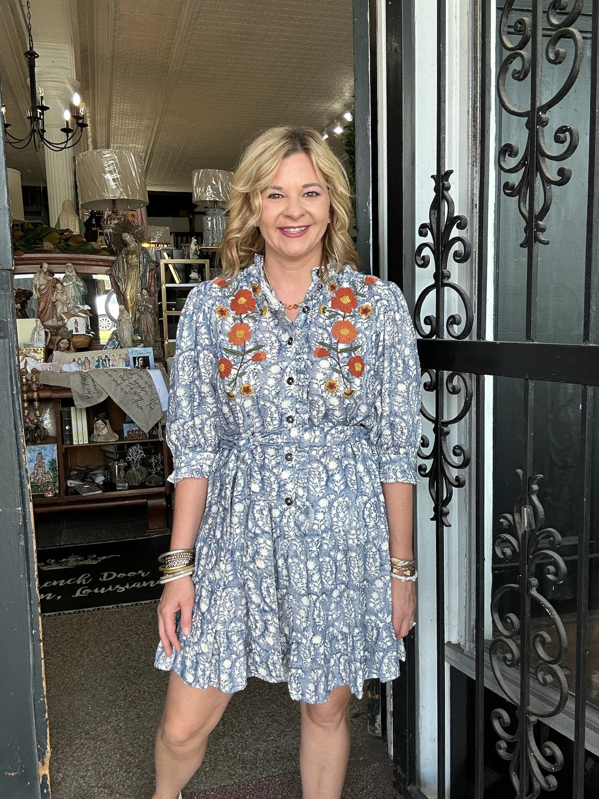 Uncle Frank Ribben Embroidered Dress