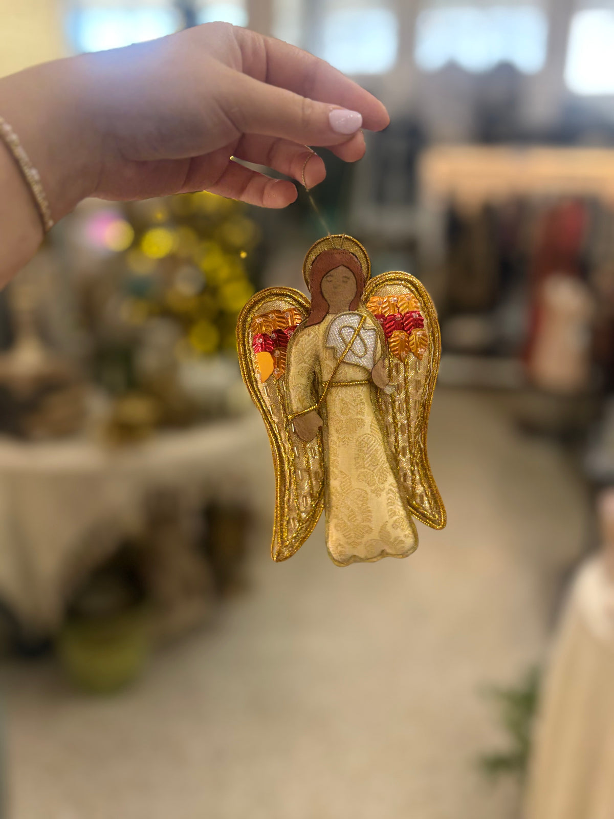 Embroidered Angel Fabric Ornament