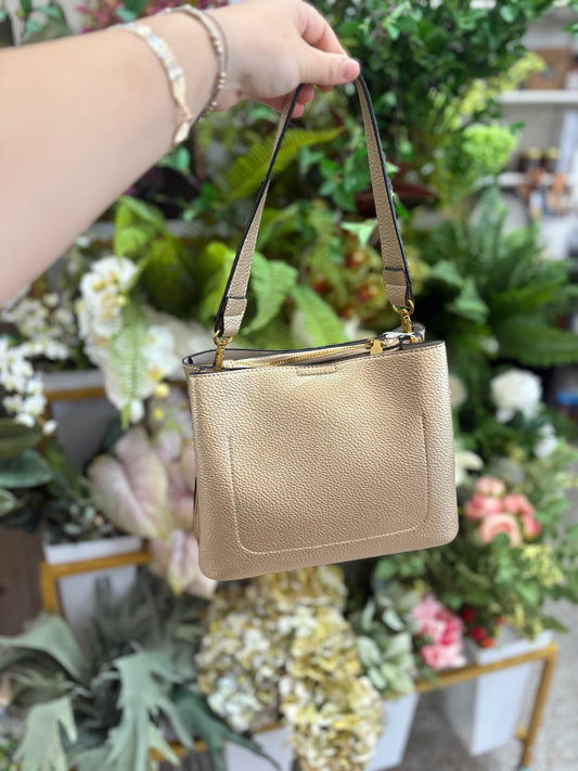 Corina Bucket Bag in Light Gold