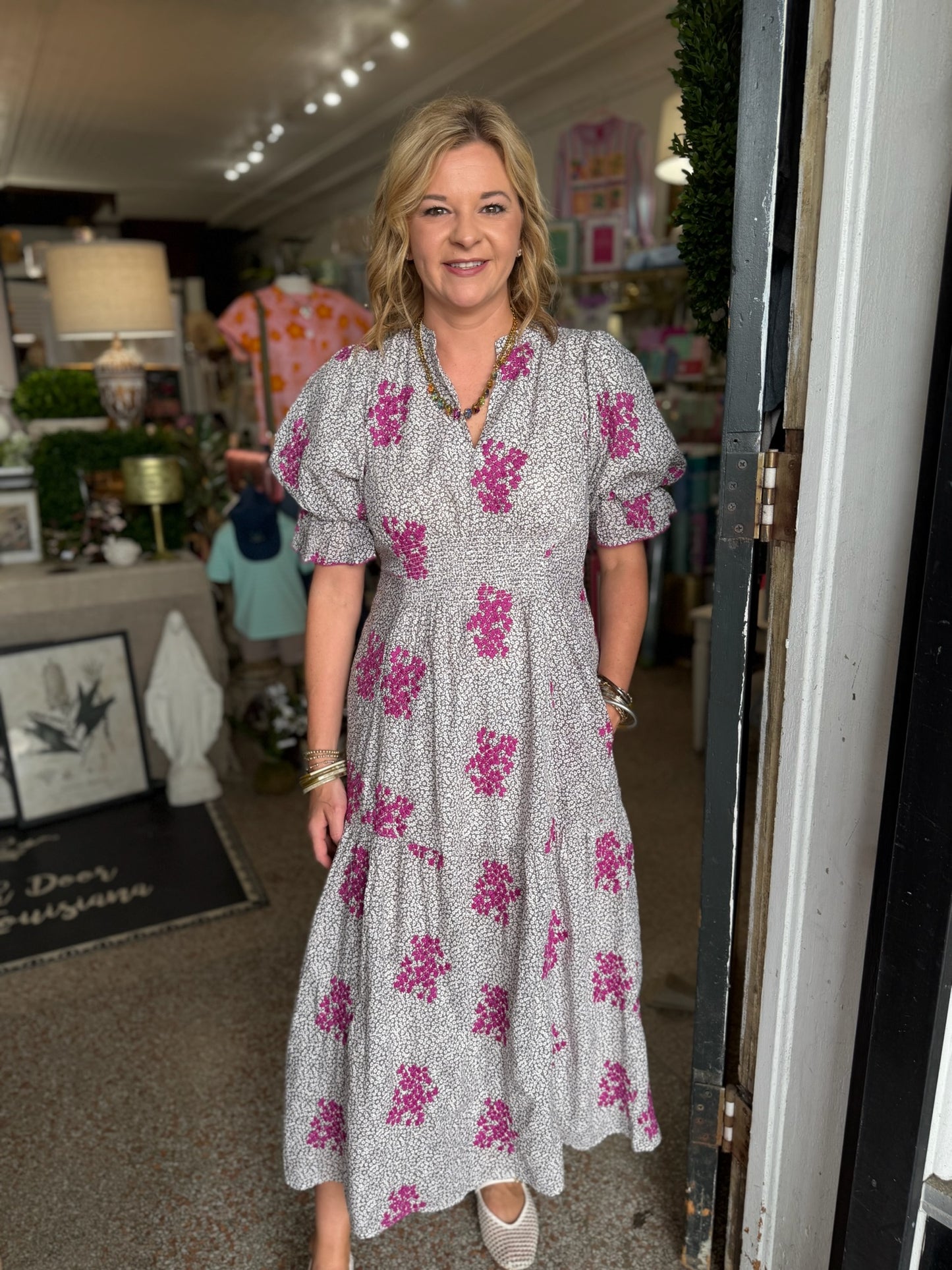 Uncle Frank Floral Ditsy Embroidered Maxi Dress